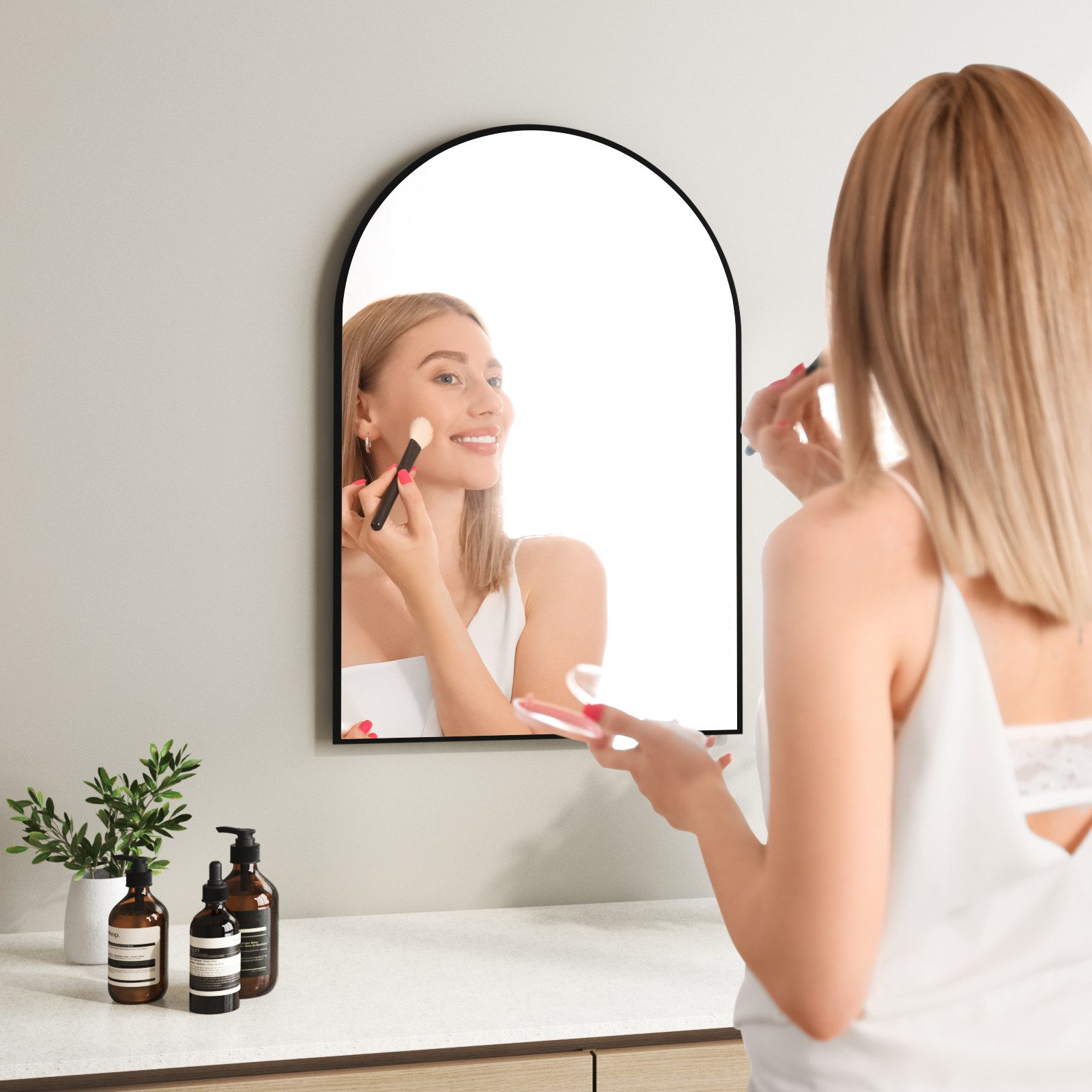 Hopibath Spiegel Rundboegn für Garderobe Flur Schlafzimmer Wohnzimmer Hotel günstig online kaufen