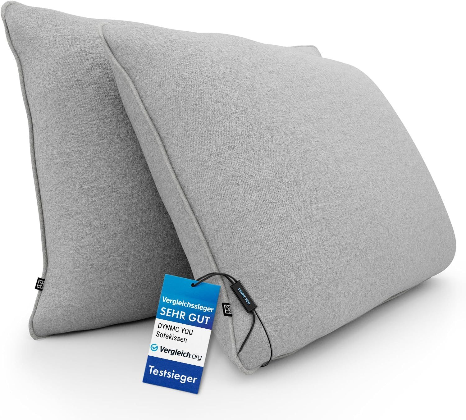 DYNMC you Sofakissen mit Füllung und Bezug - 2er Set mit Viel Füllung, Rückenkissen mit Baumwoll-Bezug - Bequeme Dekokissen