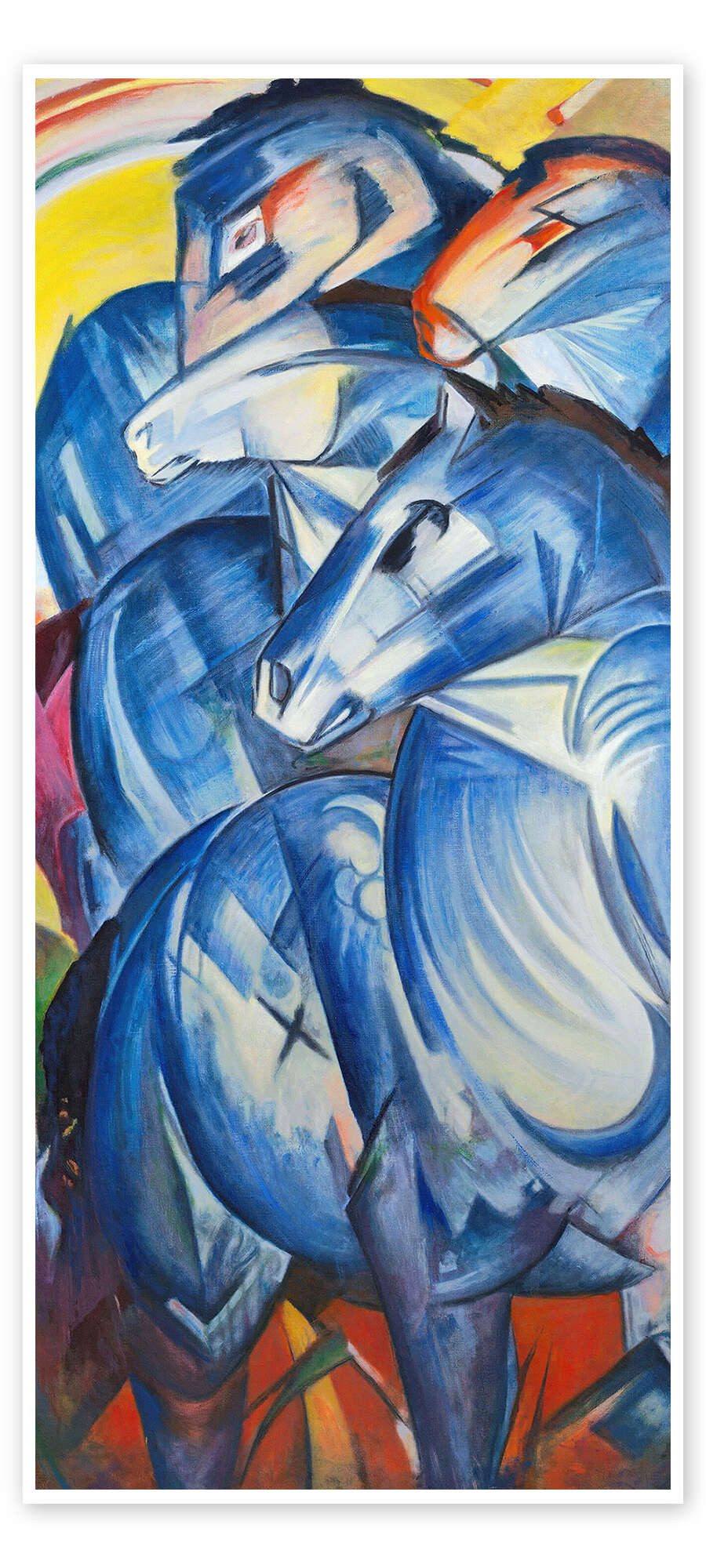 Posterlounge Wandbild Der Turm der blauen Pferde, Franz Marc
