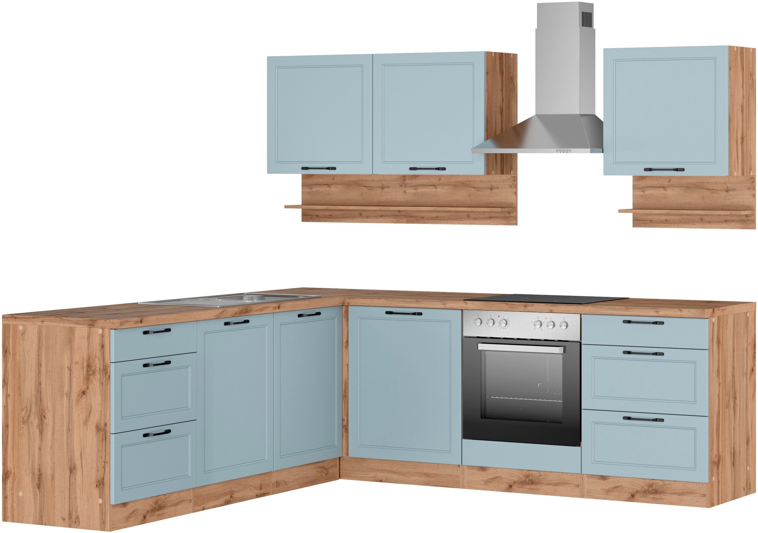 KOCHSTATION Winkelküche KS-Lana, Stellbreite 240/240 cm, wahlweise mit und ohne E-Geräte