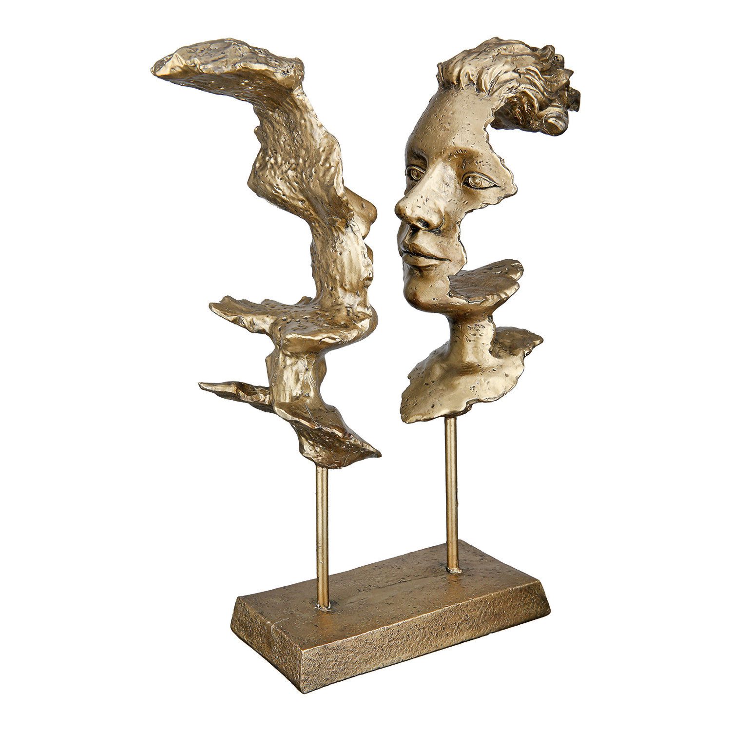 GILDE Skulptur SOLI Skulptur - gold - Kunstharz - H. 31cm x B. 22,5cm - Gesichtsmotiv (1xSkulptur, Figur - Wohnaccessoires), Büste - Gebilde - Bildwerk - Kunstwerk