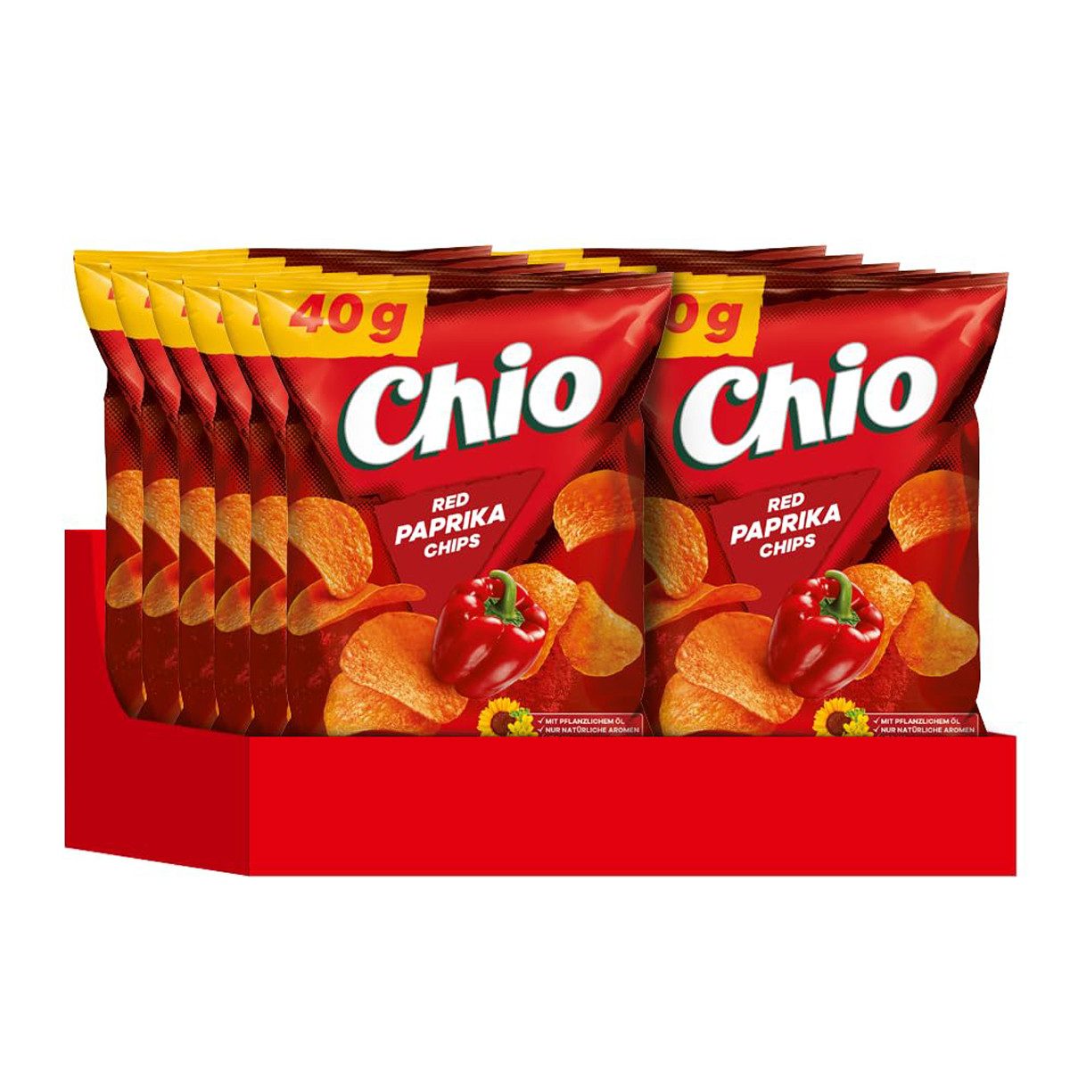 Chio Knabberei, Chio Red Paprika Chips glutenfrei vegetarisch vegan 40g 12er Pack