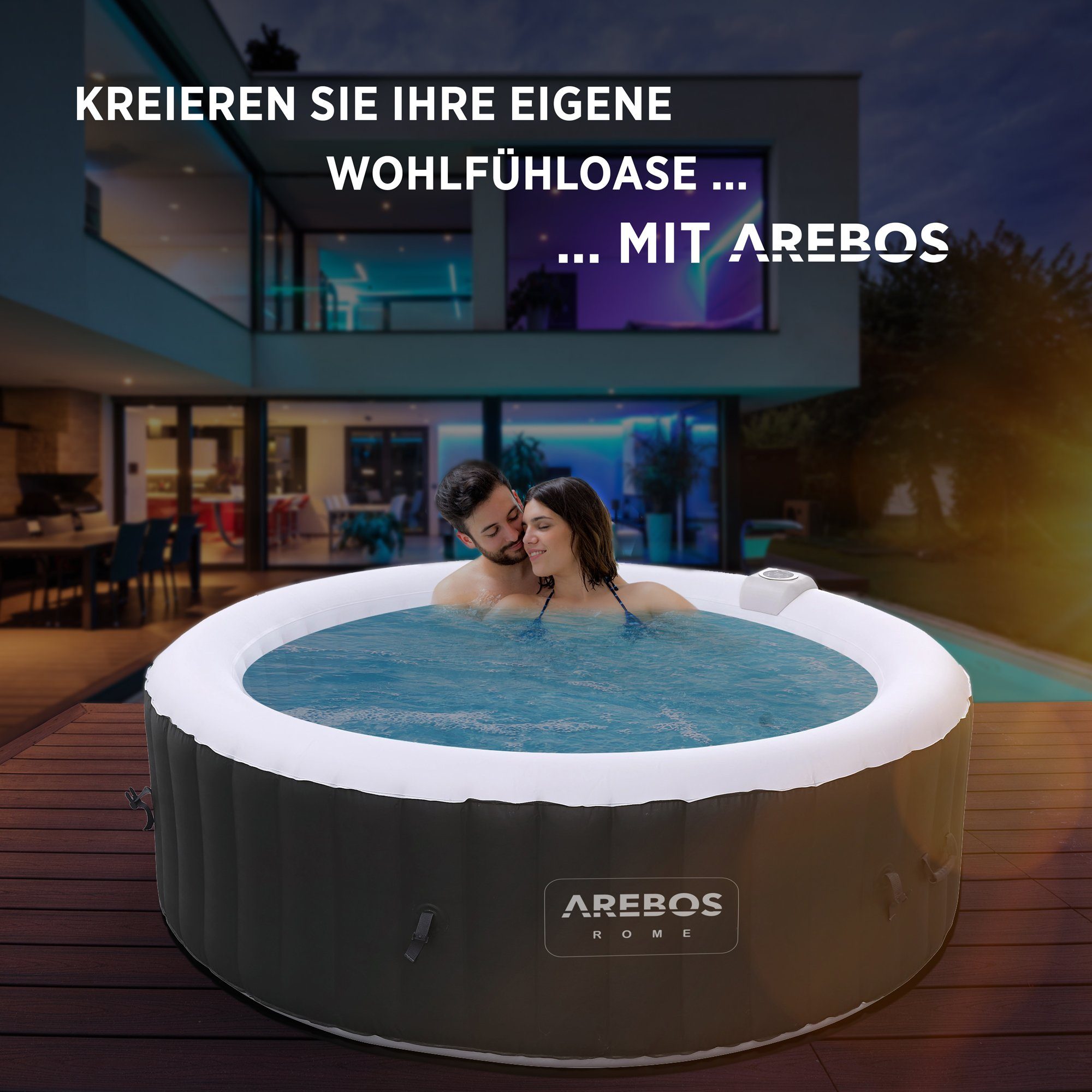 Arebos Whirlpool, In & Outdoor, ⌀ günstig online kaufen