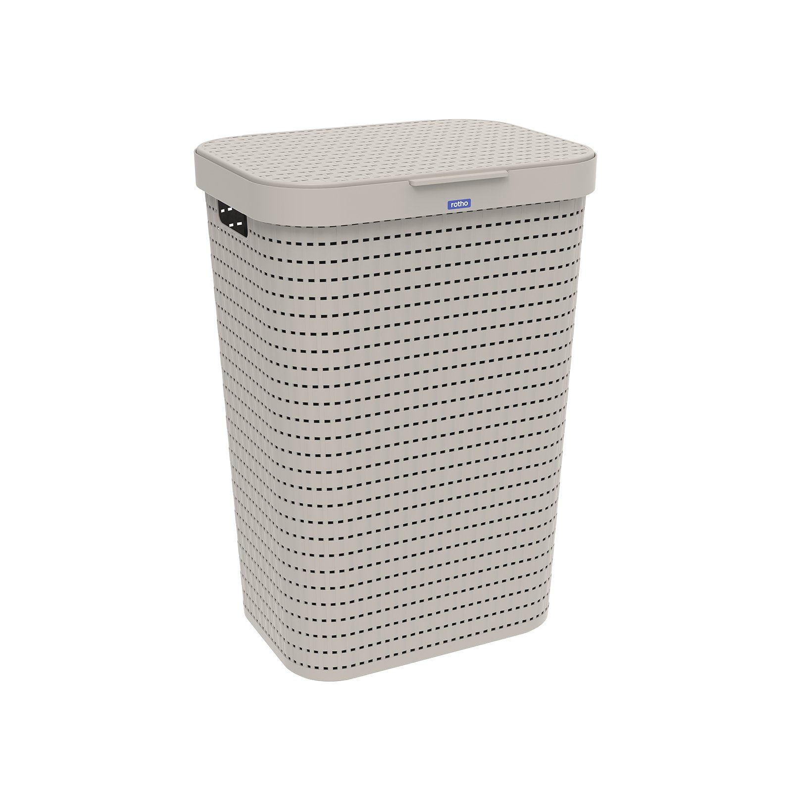 ROTHO Wäschekorb Country Корзины для белья 55l mit Deckel und Tragegriffen, Belüftung durch Rattan-Struktur verhindert Geruchsbildung