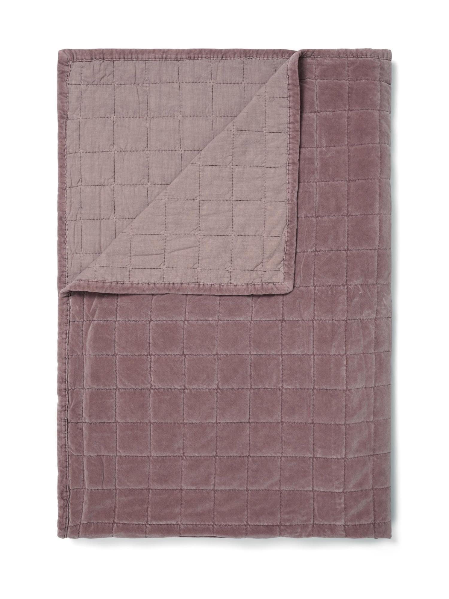 Plaid Julia, Essenza, aus Baumwollsamt Mauve