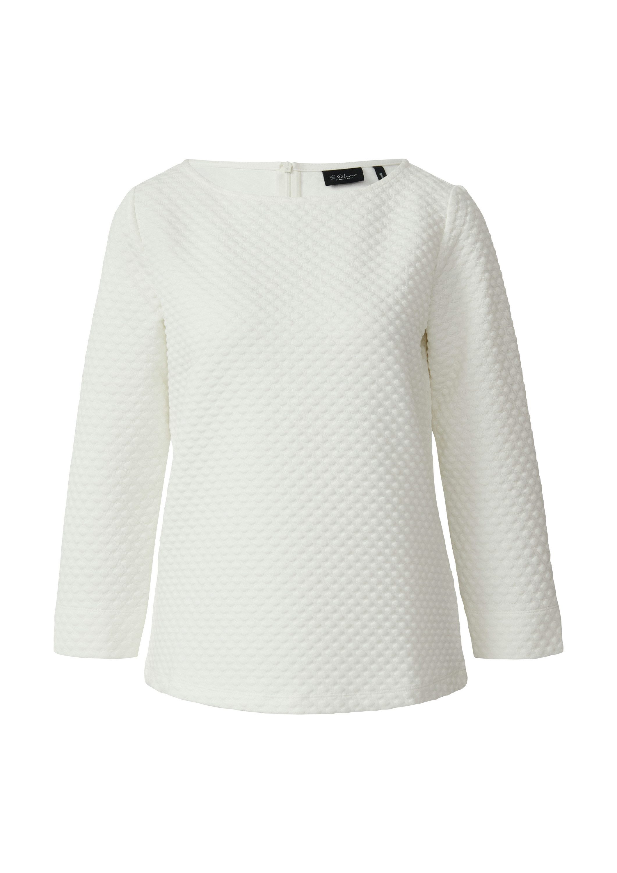 s.Oliver 3/4 Arm-Pullover Sweatshirt Jacquard-Sweatshirt im Relaxed Fit mit günstig online kaufen