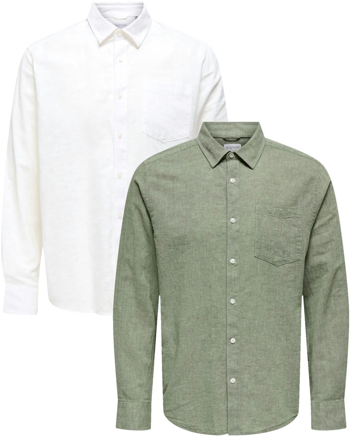 ONLY & SONS Leinenhemd Basic langarm günstig online kaufen