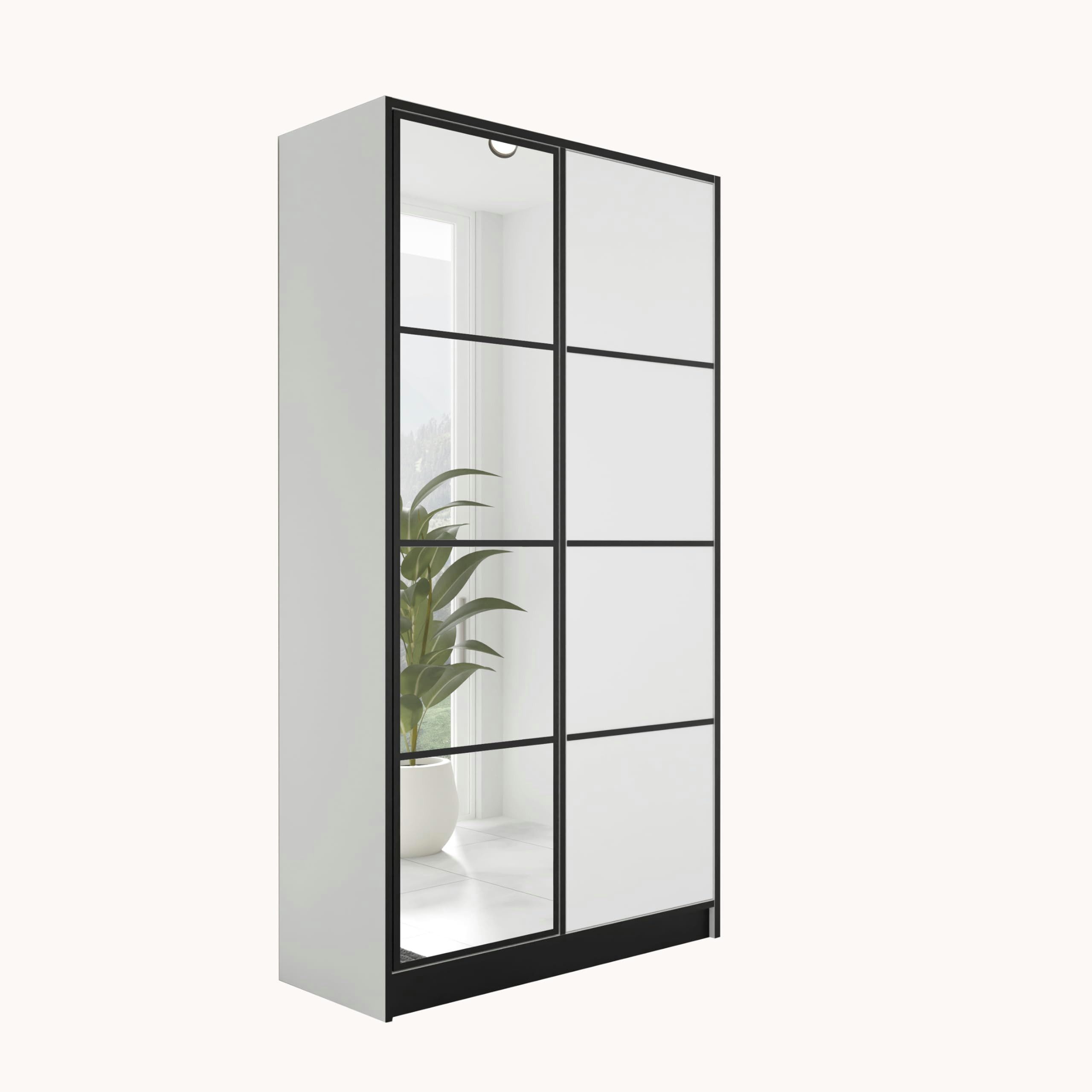 KIER FURNITURE Drehtürenschrank Kleiderschrank EDEN - 104.8 x 205 x 39 cm - Weiß