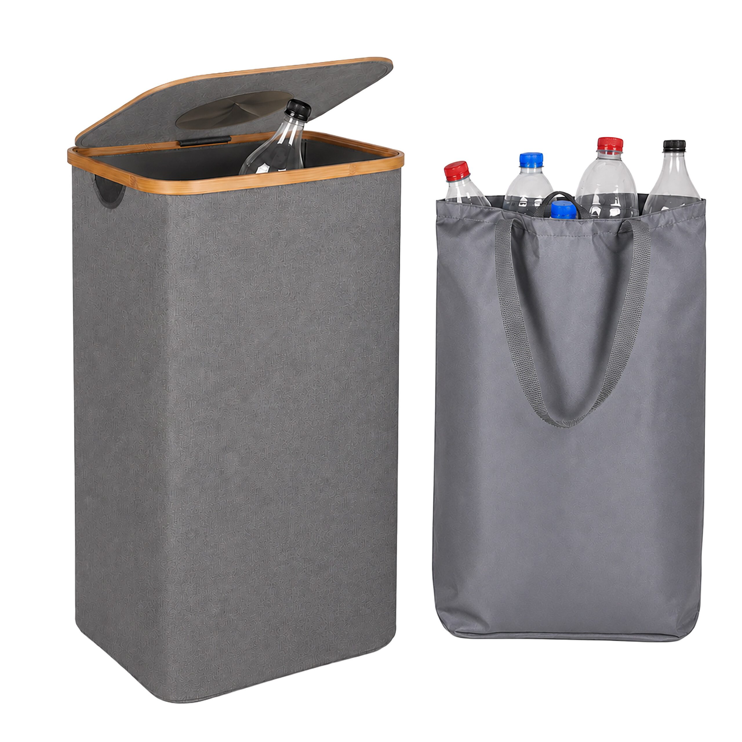 relaxdays Flaschensammler Pfandflaschen-Sammelbehälter 100 L (1 St), grau, 100 L