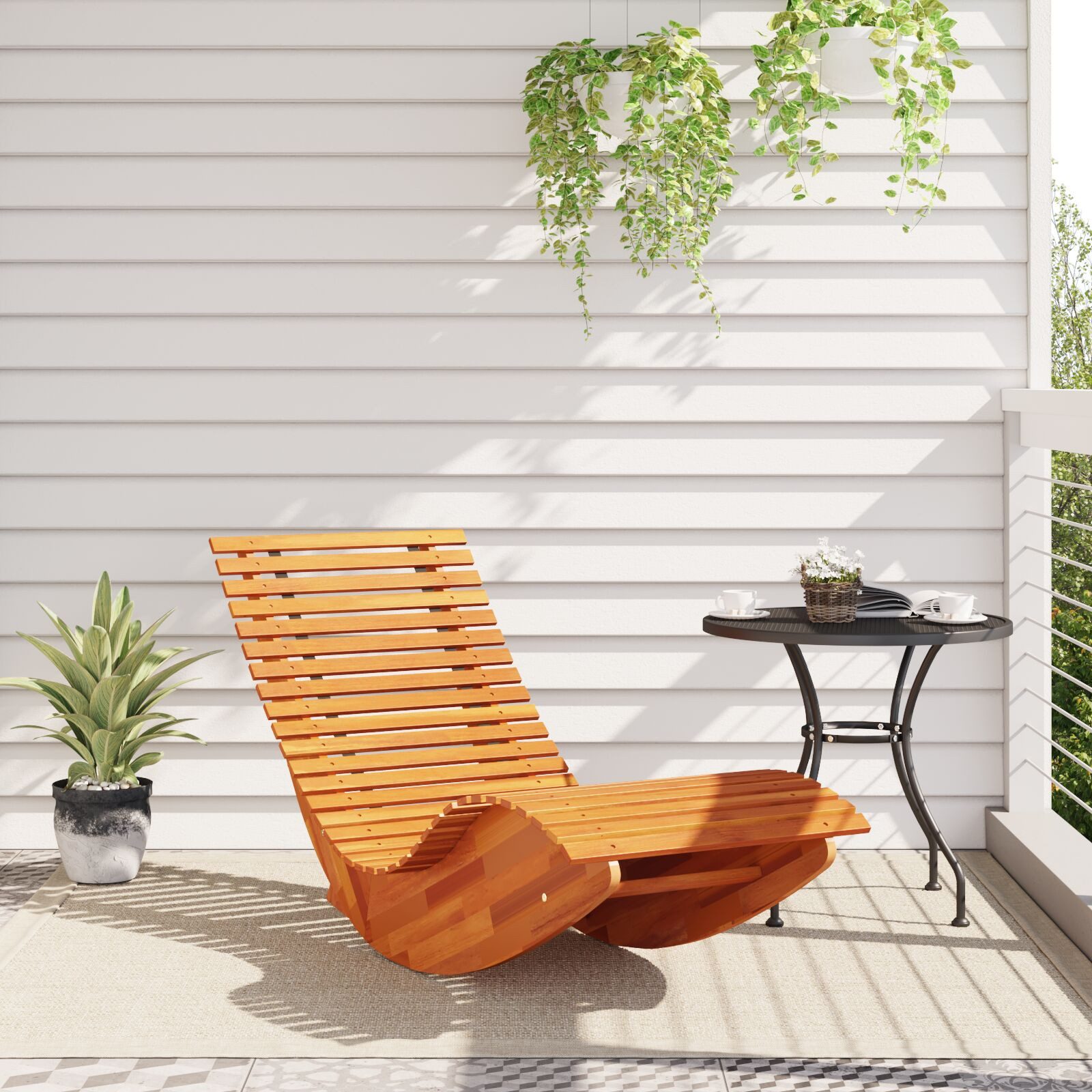 vidaXL Gartenliege 154 x 60 x 74 cm Schaukelsonnenliegen 2 Stück aus Akazienholz