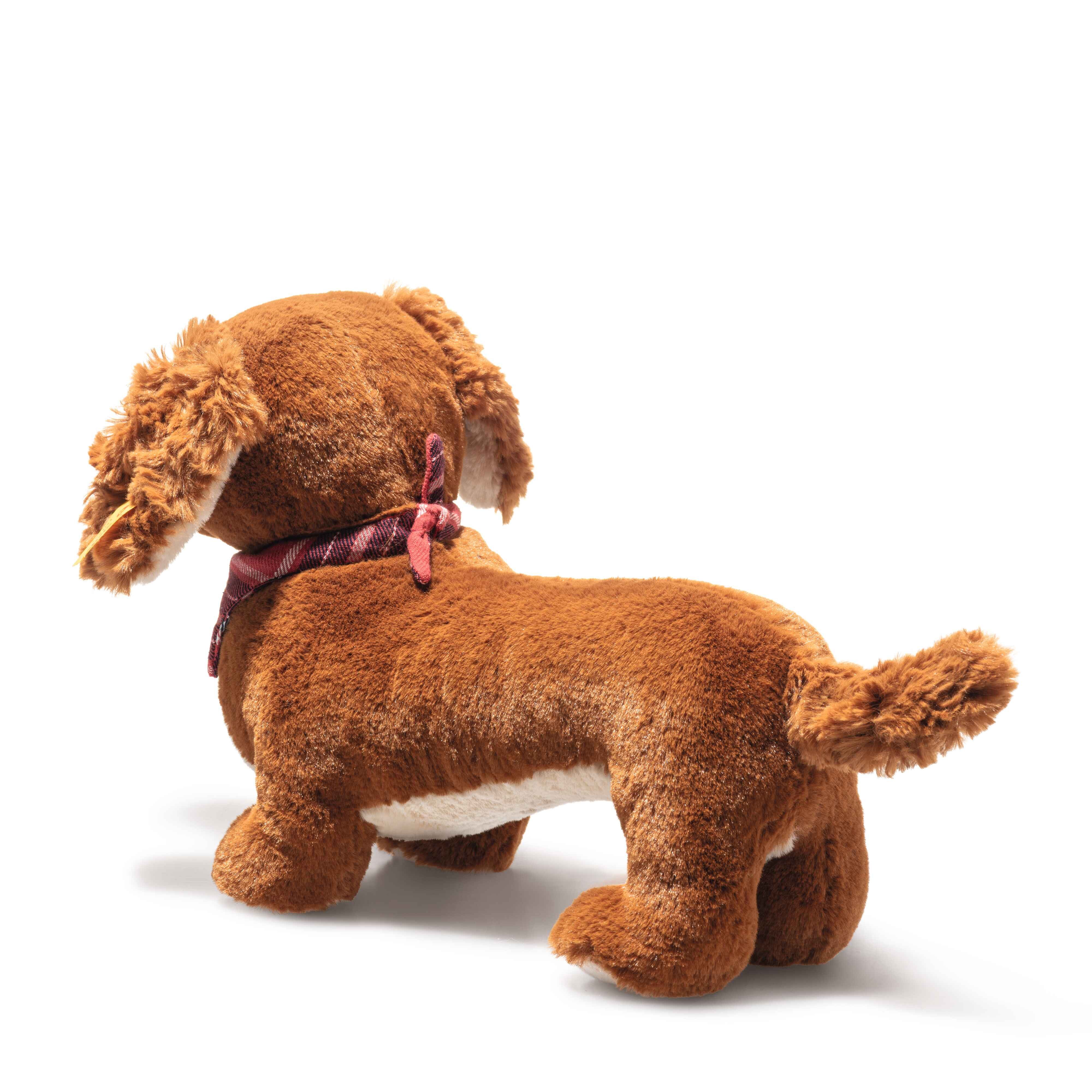 Steiff Kuscheltier Waldi Dackel, braun, stehend (Mit eingearbeitetem Granulatsäckchen im Gesäß)