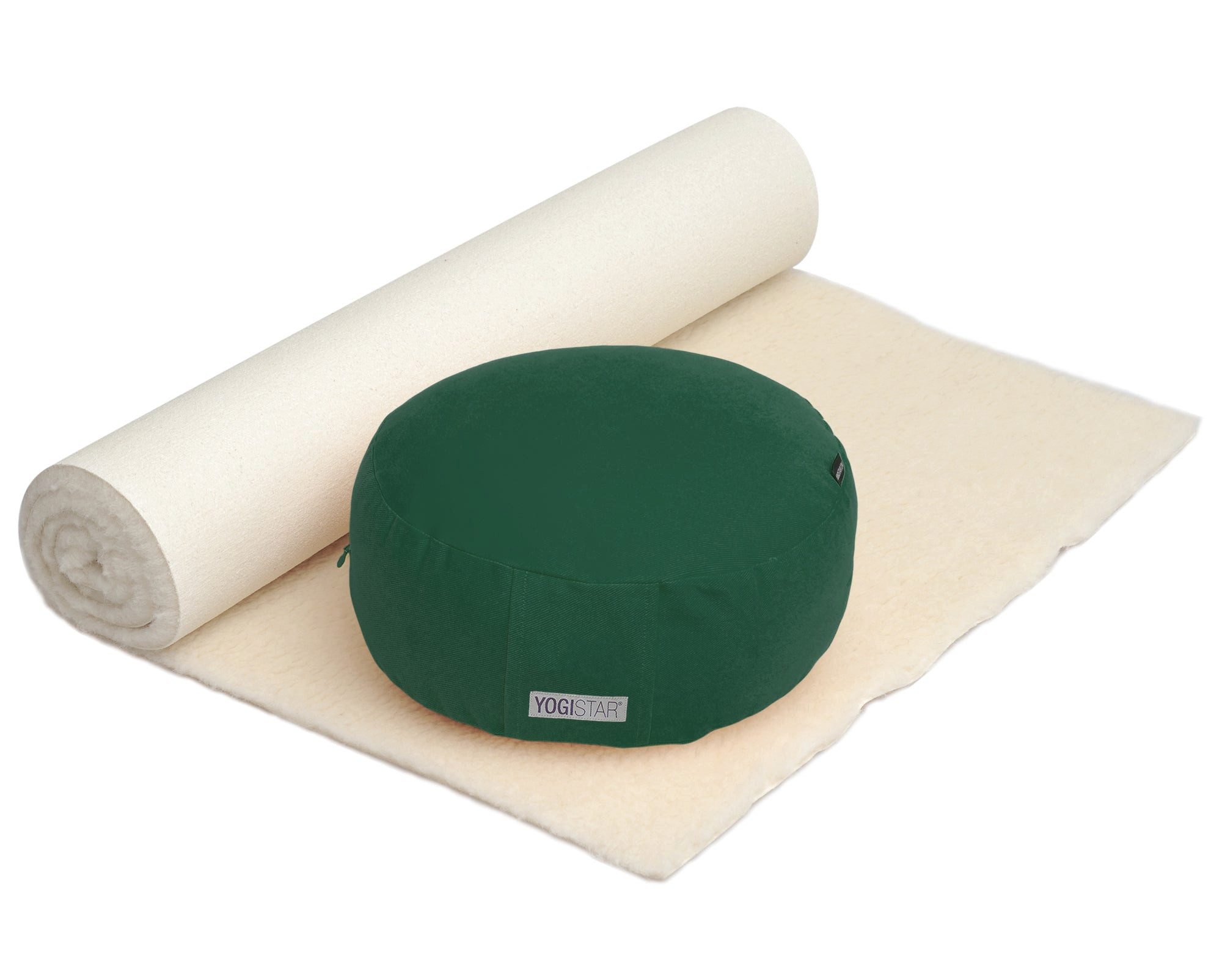 Yogistar Yogamatte Yoga-Set Comfort Edition - Meditation natur 75 x 180 cm (Yogamatte, Meditationskissen, 2-St., Yogamatte, Meditationskissen), Yoga-Set: Naturmatte 75x180 cm & rundes Meditationskissen