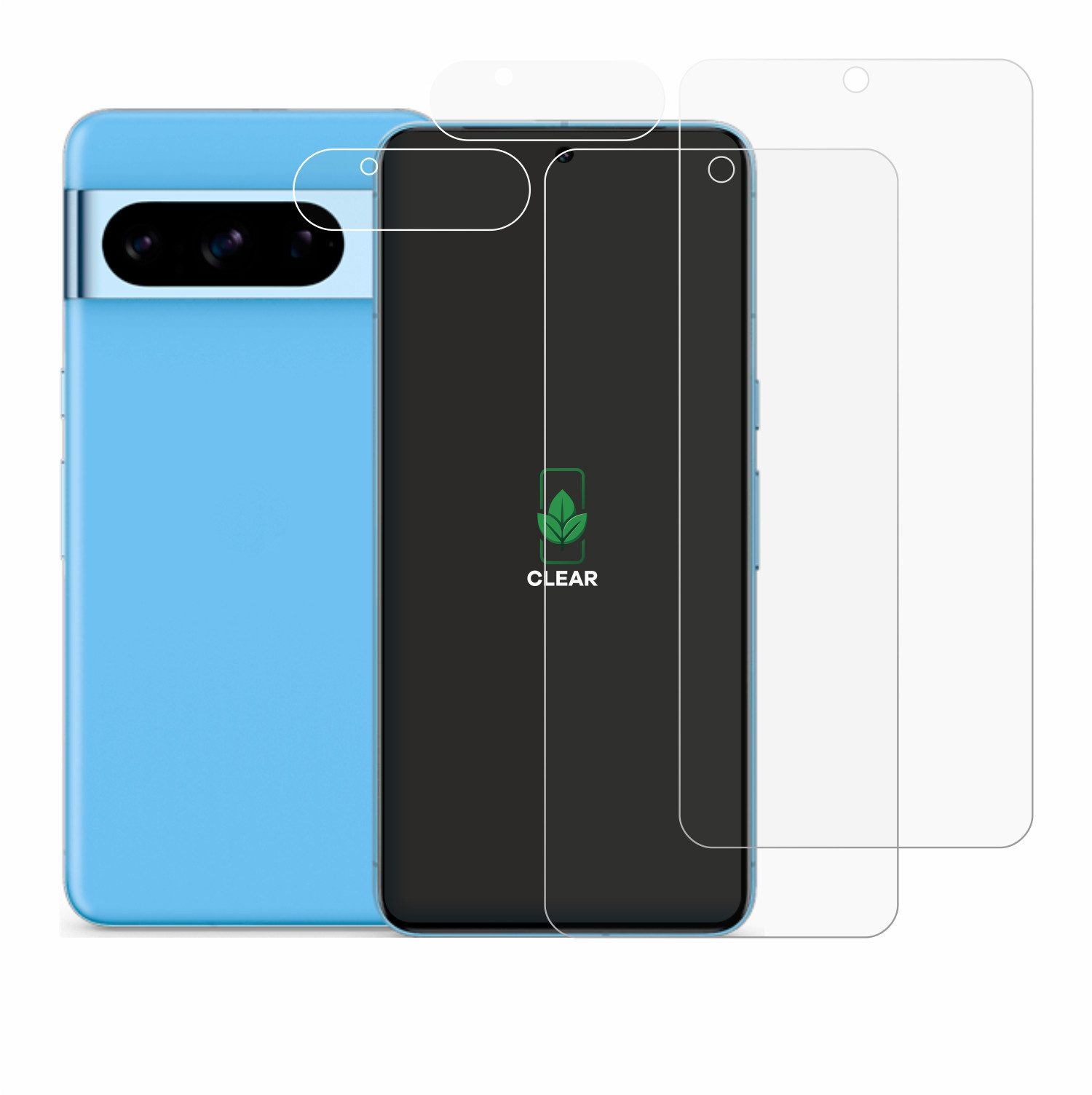 ScreenLeaf Displayschutzfolie Schutzfolie für Google Pixel 8 Pro (Display+Kamera), 2 Stück, Displayschutz Schutz Folie Klar Transparent – Bild 2 von 5