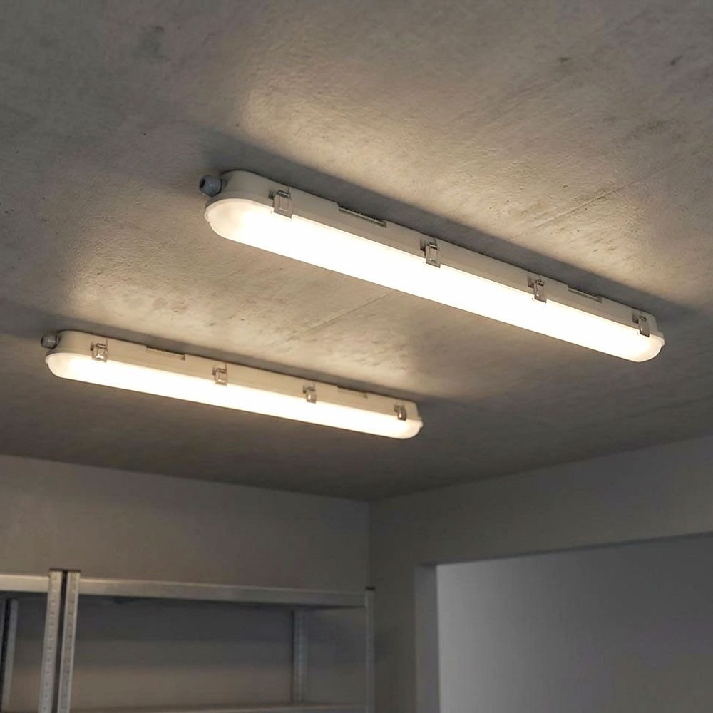 V-TAC LED Deckenleuchte, LED-Leuchtmittel fest verbaut, Neutralweiß, LED Wannenleuchte Garagenlampe neutralweiß L 120 cm 2er Set