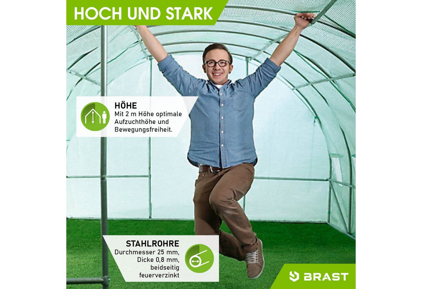 BRAST Foliengewächshaus Gewächshaus mi... BRAST Foliengewächshaus Gewächshaus mi...