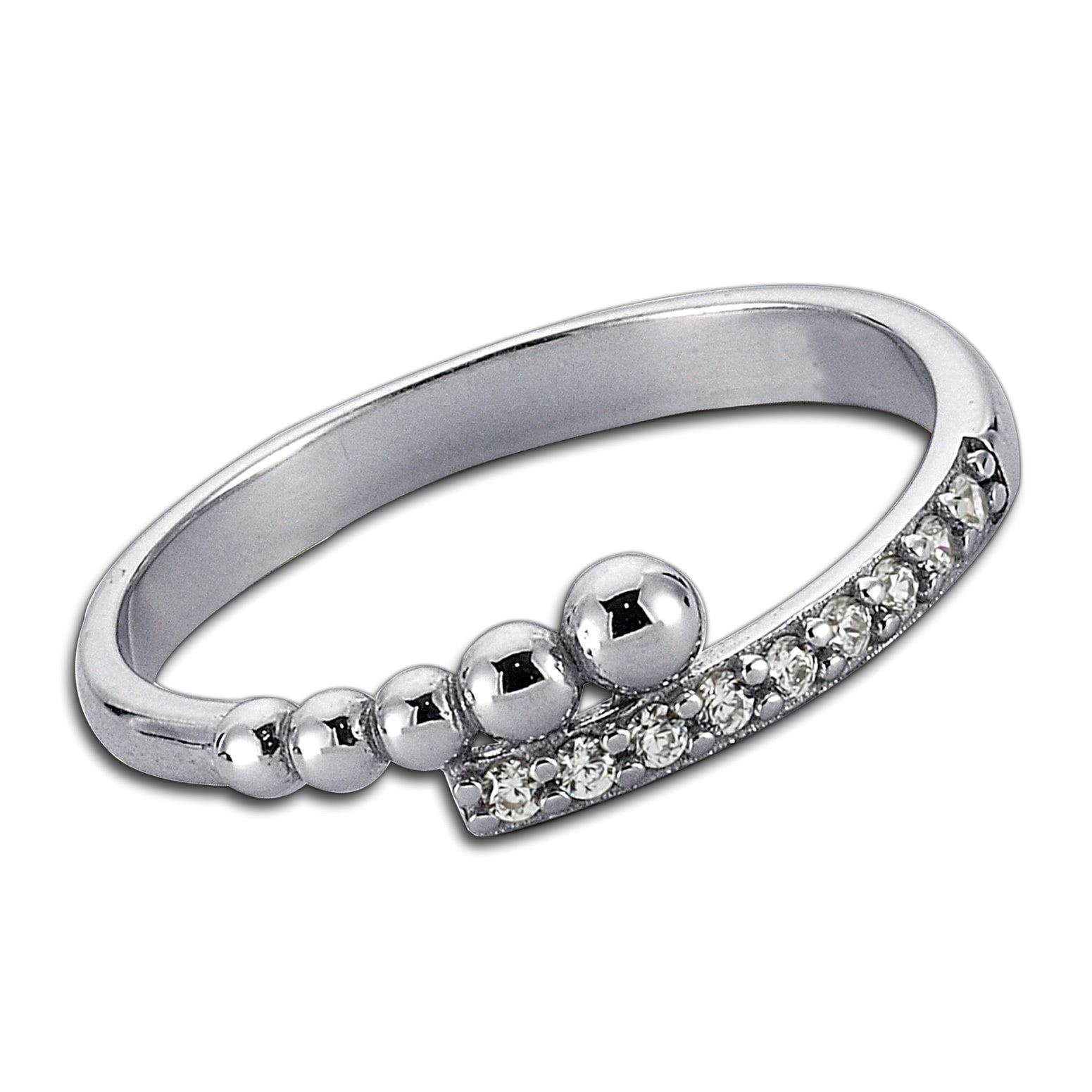 Balia Silberring Balia Ring für Damen mit weißen Zirkonia (Fingerring), Damen Ring Kugeln, 56 (17,8), 925 Sterling Silber