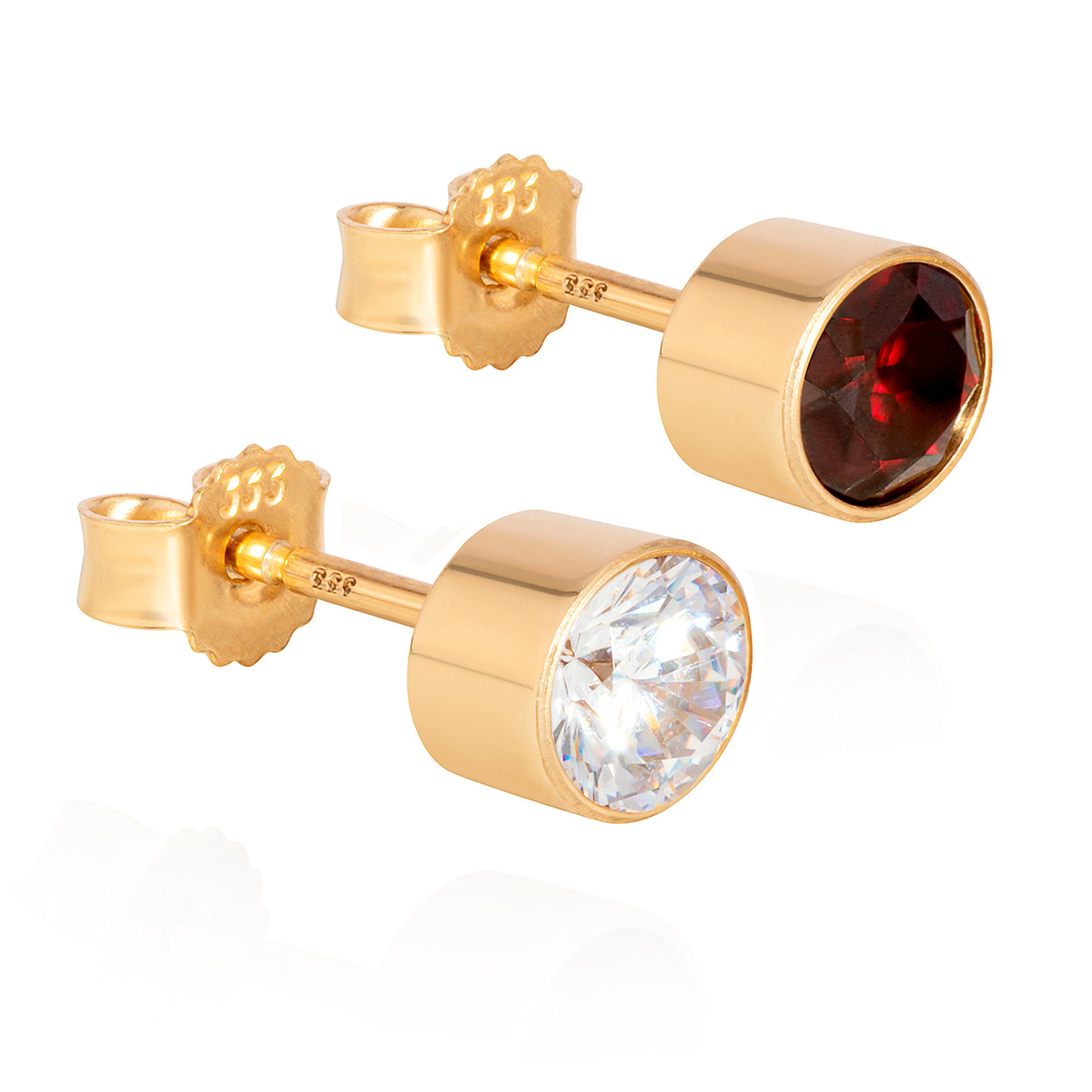 NKlaus Single-Ohrstecker Einzel Kelch Ohrstecker 333 Gelbgold matt 8 Karat (Einzel - 1 Stück)