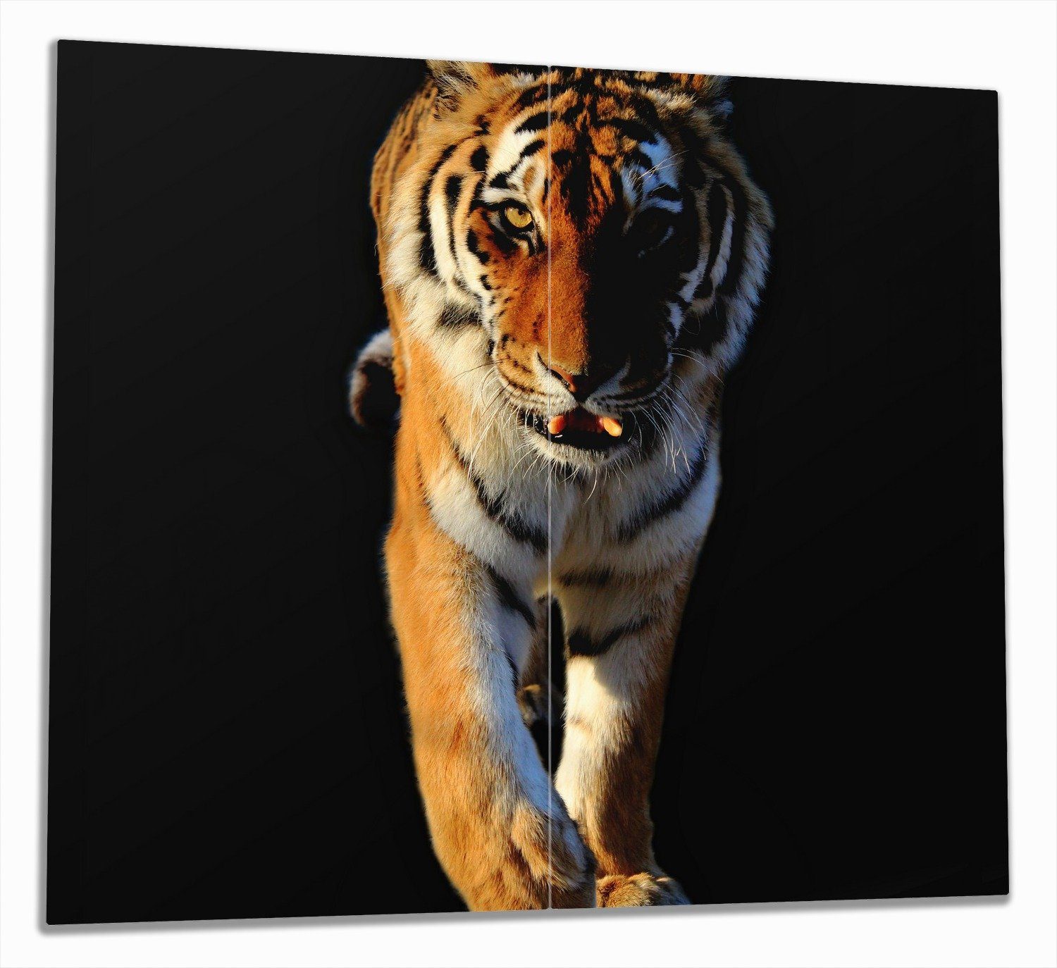 Wallario Herd-Abdeckplatte ESG-Sicherheitsglas, Noppen), inkl. Tiger, tlg., (Glasplatte, 5mm verschiedene 2 Laufender Größen