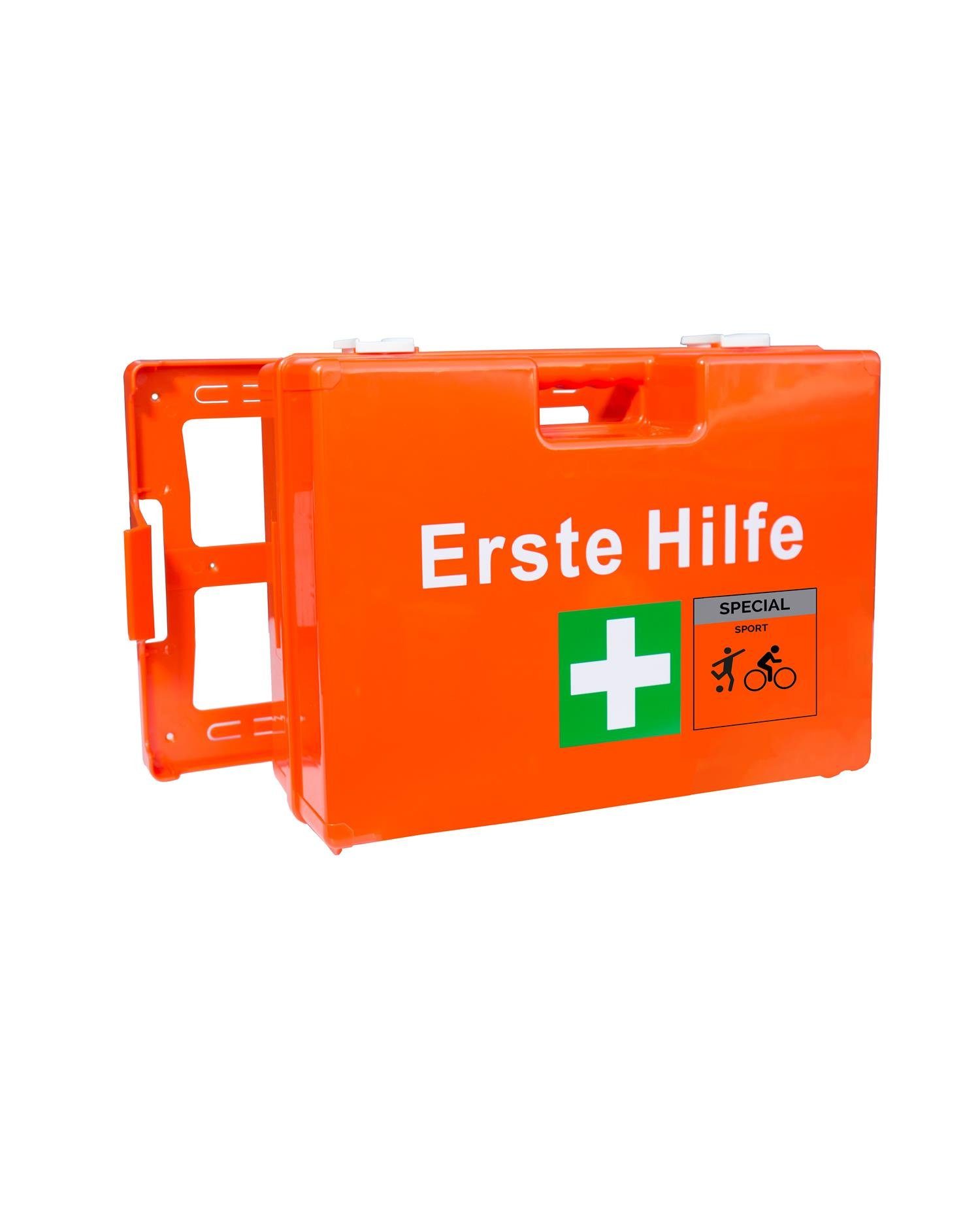 Steelboxx Arzttasche Erste Hilfe Koffer L mit Füllung DIN 13 157 - (1-tlg),  mit Verbandstofffüllung nach DIN 13 157 + Branchenspezifische Füllung: SPORT