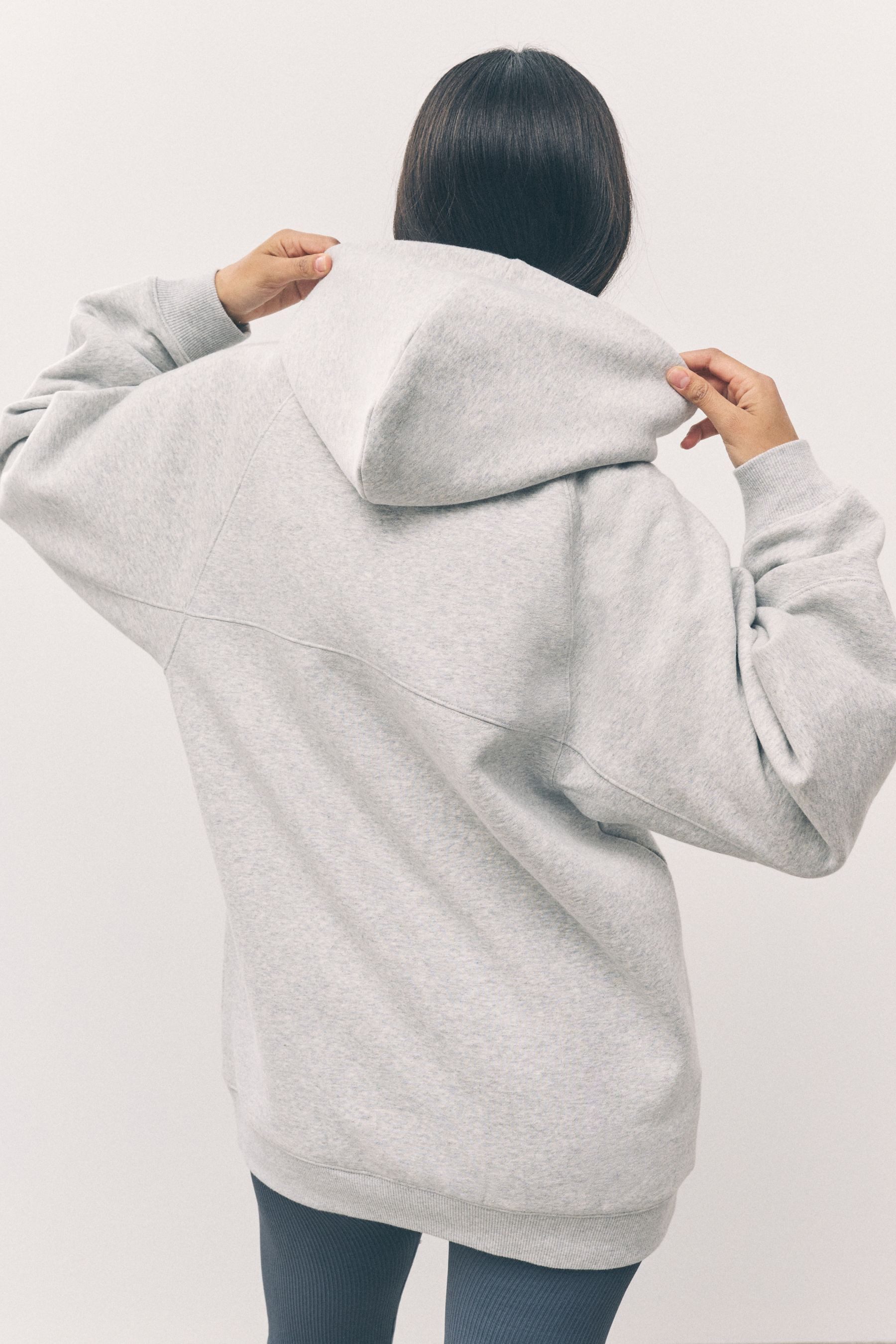 Next Kapuzenpullover Langes Oversized Relaxed Fit Hoodie mit Ziernähten (1-tlg)