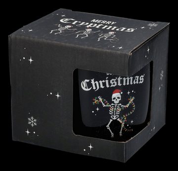 Figuren Shop GmbH Tasse Tasse Weihnachts-Skelett - Dead Inside - Fantasy Gothic Dekoration 340ml, New Bone China