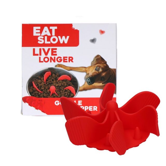 EAT SLOW LIVE LONGER Napf Gobble Stopper Red