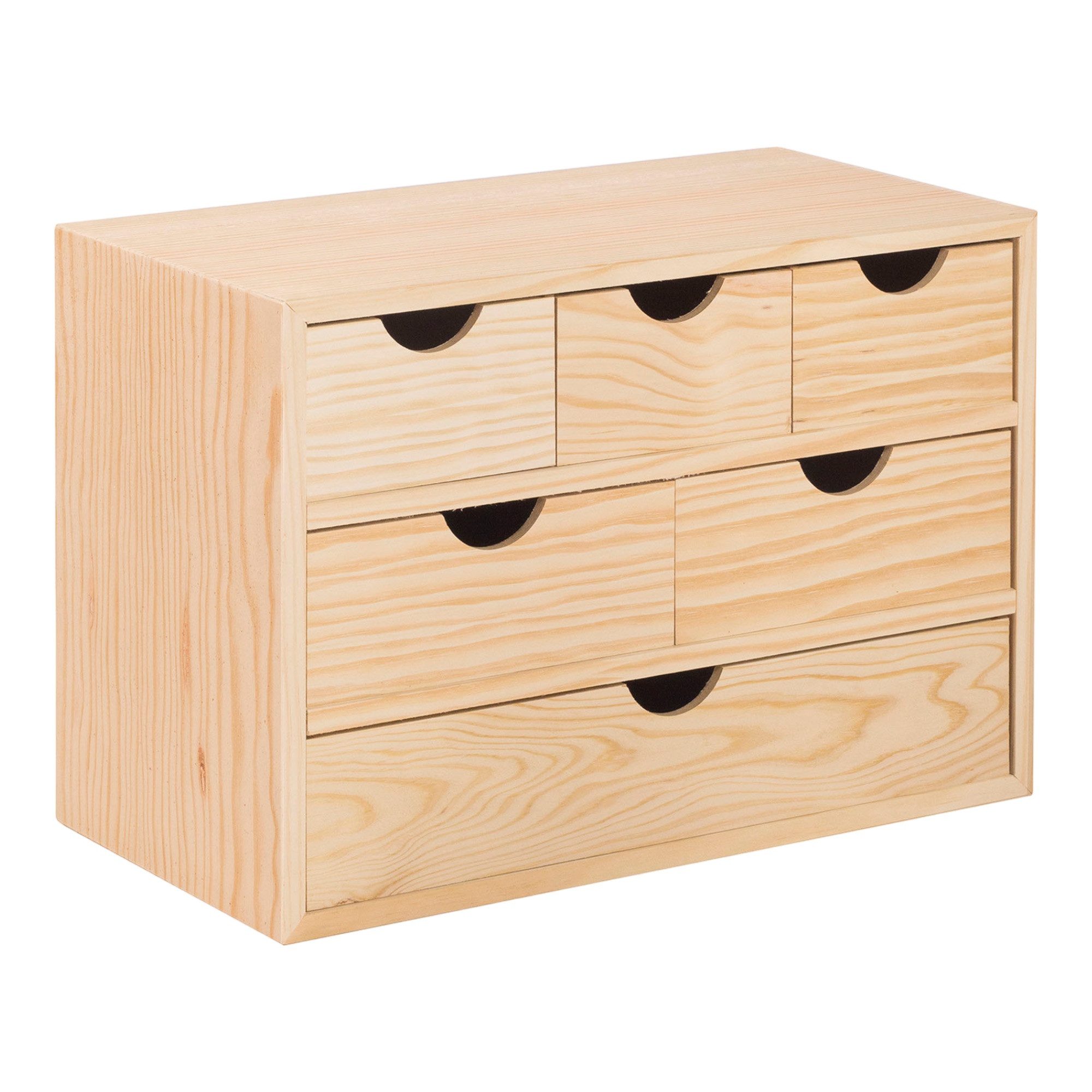Astigarraga Kit Line Schubladenbox Schubladenblock 40x28x20 cm, Organizer aus Holz mit sechs Schubladen