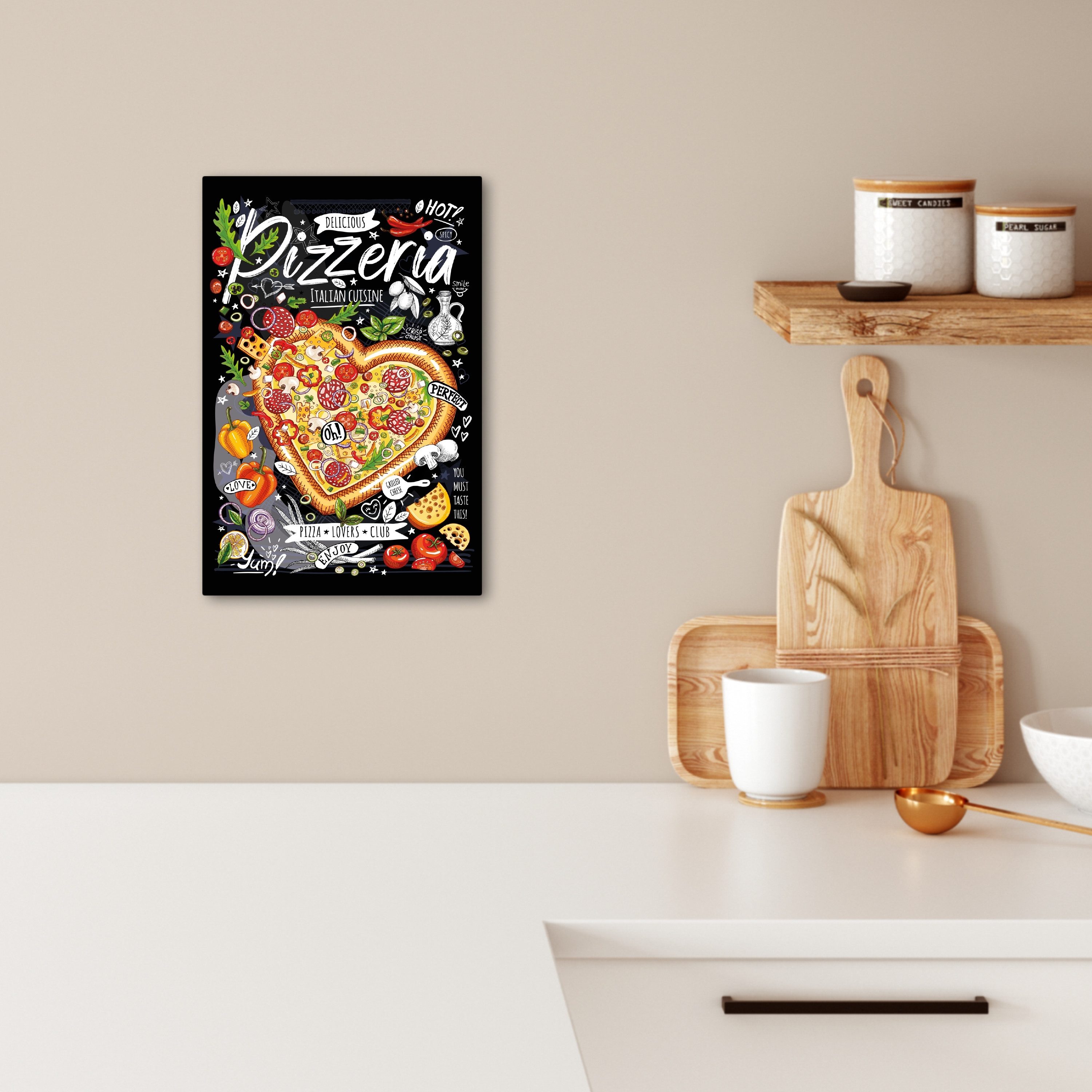 OneMillionCanvasses® Leinwandbild Pizzeria - Speisekarte - günstig online kaufen