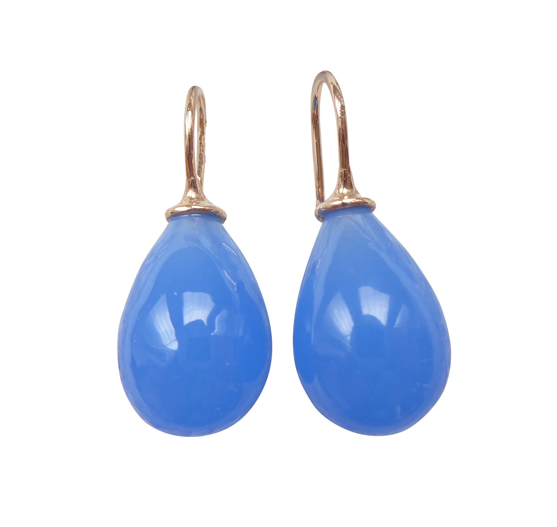 Paar Ohrhänger Lea azur rotgold-platt. leuchtend blau Geschenk