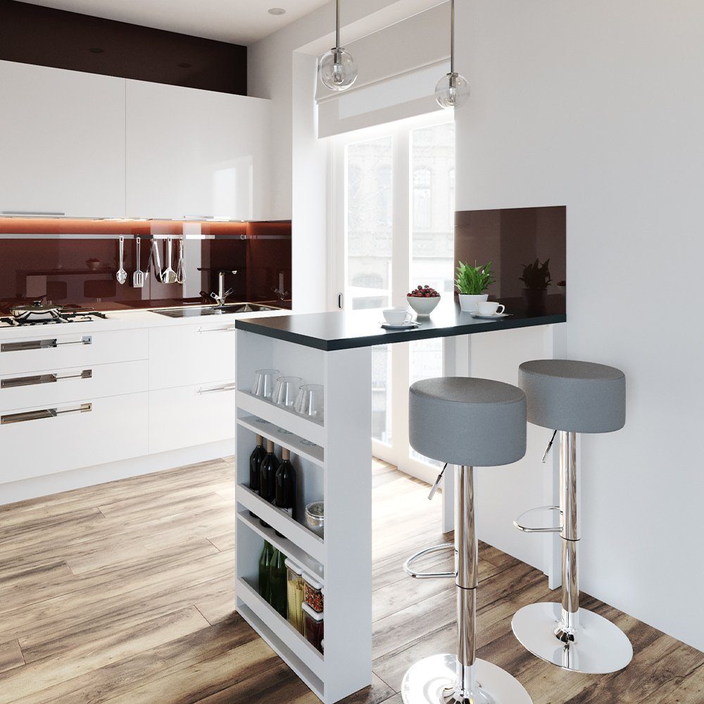 Vicco Bartisch, Weiß/Anthrazit, 117 x 57 cm mit 3 Fächern