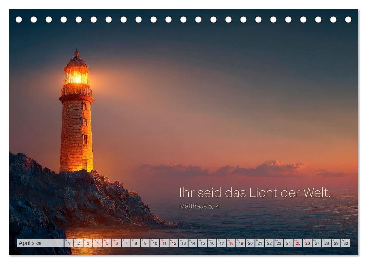 CALVENDO Wandkalender Psalmen und Bibelverse - Himmlische Botschaften (Tischkalender 2026 DI