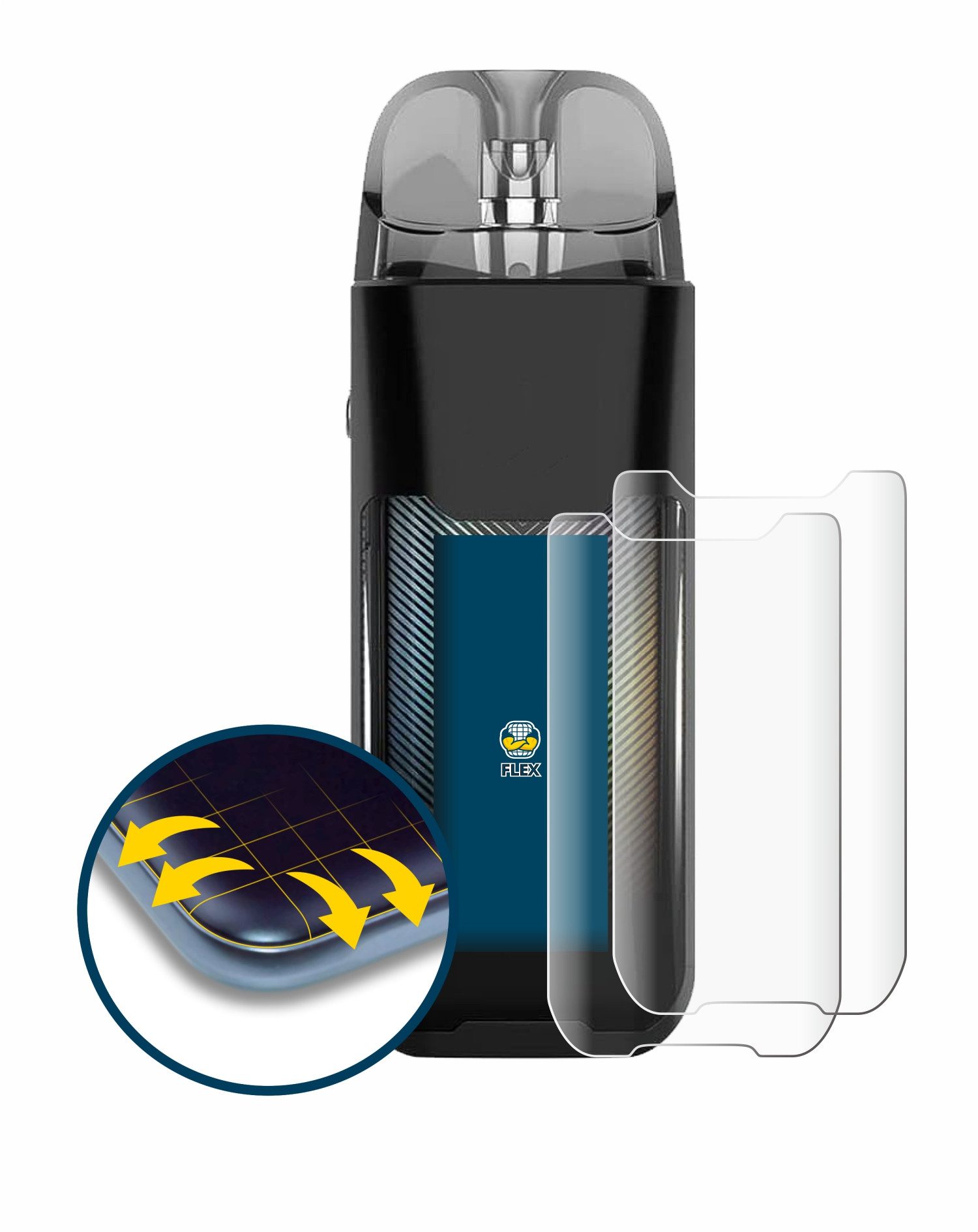 BROTECT Displayschutzfolie Fullscreen Schutzfolie für Vaporesso Luxe XR, 2 Stück, Displayschutz Folie Fullcover Klar Transparent