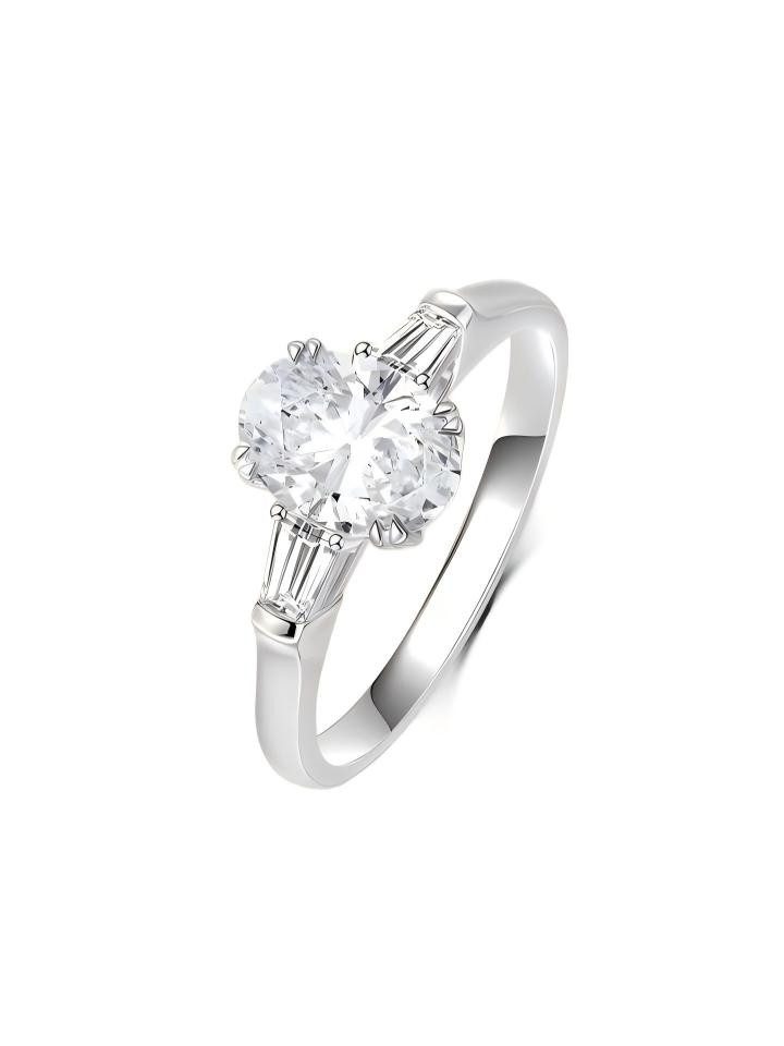 Diamantring Verlobungsring 2ct Labor-Diamant Oval,D,VS1,Damen Ring,Solitaer-Ring