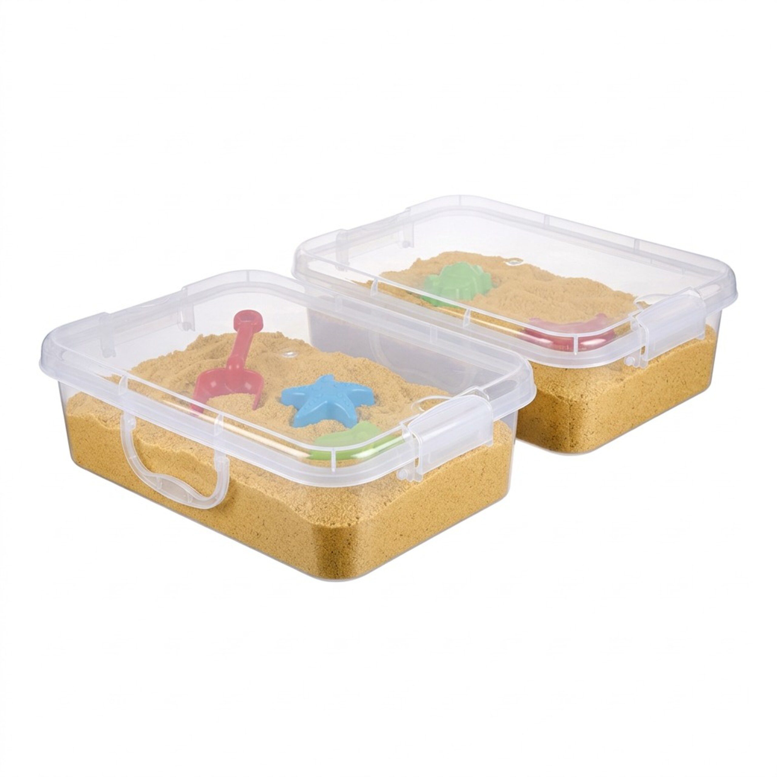 relaxdays Sandkasten mit Deckel 2er Set, transparent