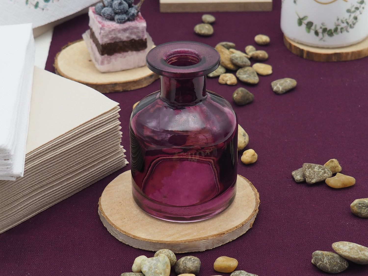 ZauberDeko Tischdecke Tischdeko Pflaume Lila Fisch Holz Kommunion Konfirmation 20 Personen