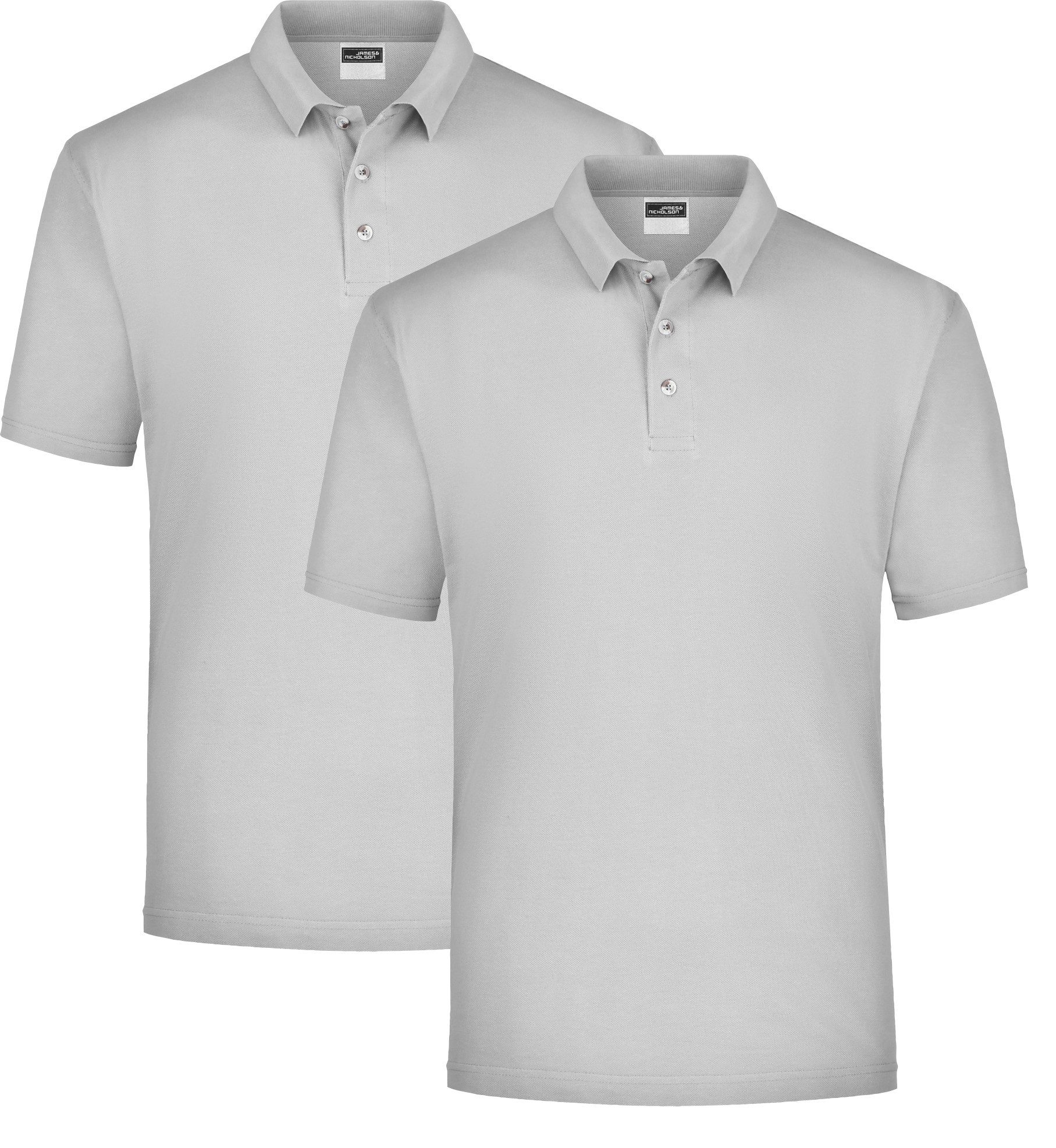 James & Nicholson Poloshirt Doppelpack Klassisches Herren Polohemd für Freizeit und Sport JN020 (Doppelpack, 2er-Pack) Gerade geschnitten mit Seitenschlitzen