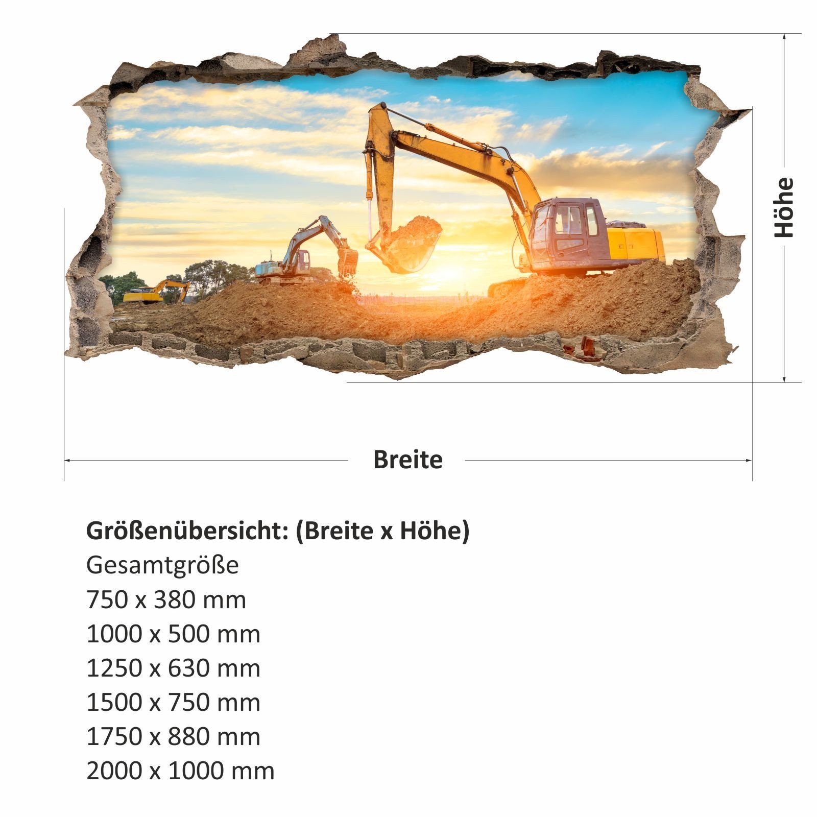 nikima Wandtattoo 177 Bagger - Loch günstig online kaufen