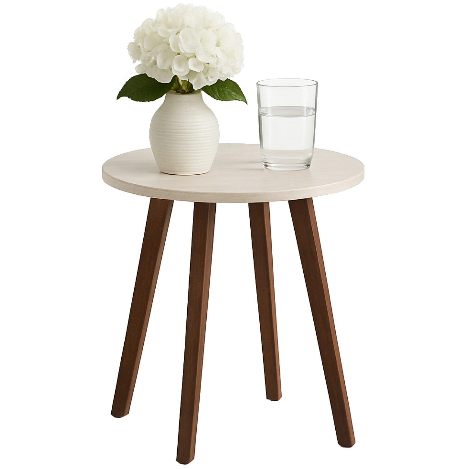 Koopman Beistelltisch Sofatisch Couchtisch Kaffeetisch 38x35cm Vierbeiner (Stück, 1-St., Packung), Oberfläche funiert, 4 Standbeine, Steinoptik, Standsicher, Holz