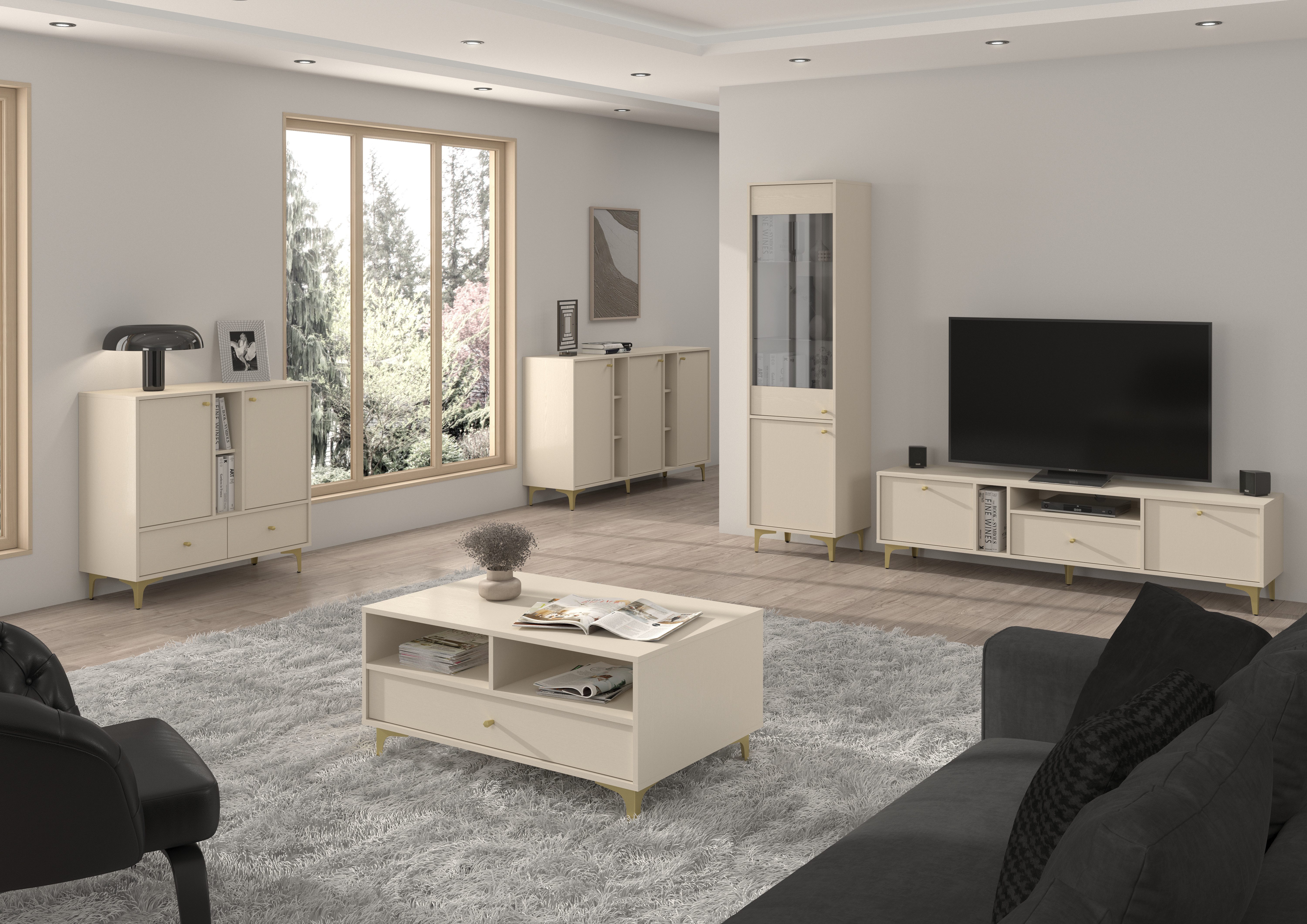 Beautysofa Vitrine TOKYO mit seesternförmigen Beinen günstig online kaufen