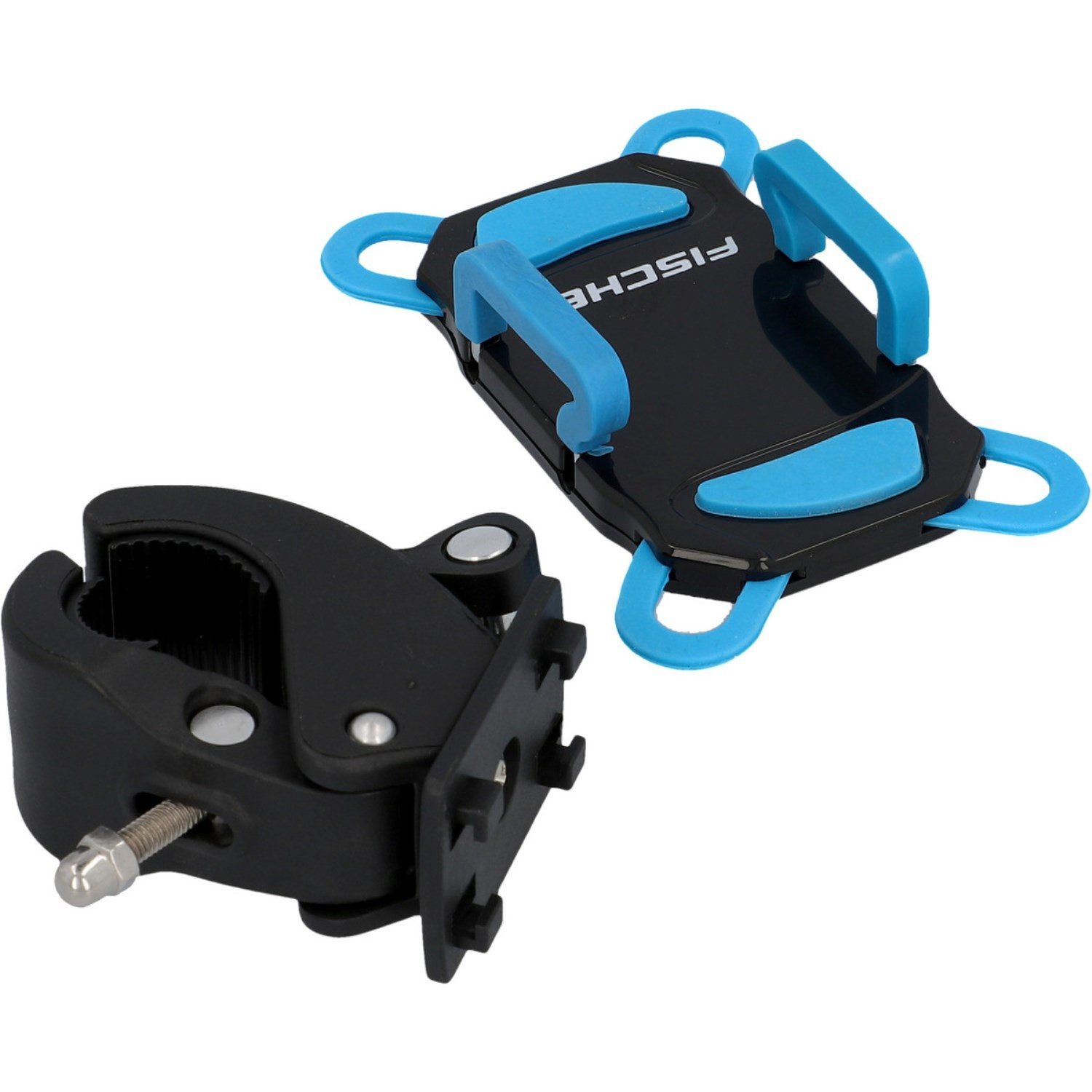 FISCHER Fahrrad Smartphone-Halterung Universal Fahrradhalterung Lenker-Halter, (bis 6.7 Zoll, Universell für Smartphone iPhone 4" bis 6,7" auch eBike eScooter)