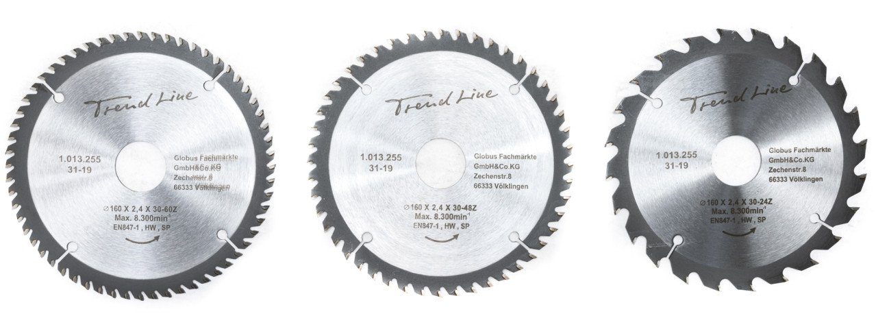 Kreissägeblatt TrendLine HM-Kreissägeblätter Ø 160 mm Bohrung Ø