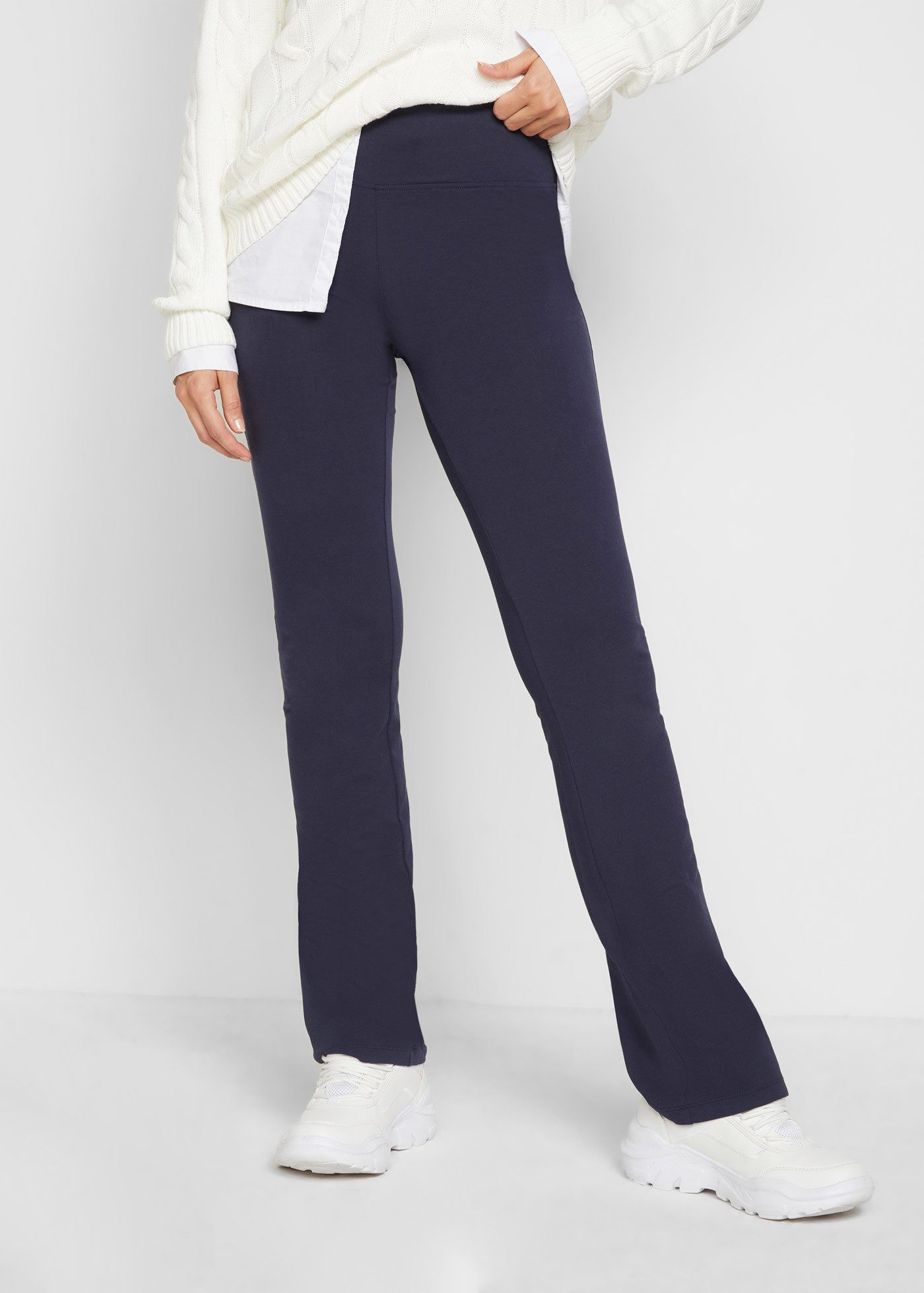 bonprix Leggings aus Baumwolle, mit elastischem Bund, Skinny Fit, unifarben
