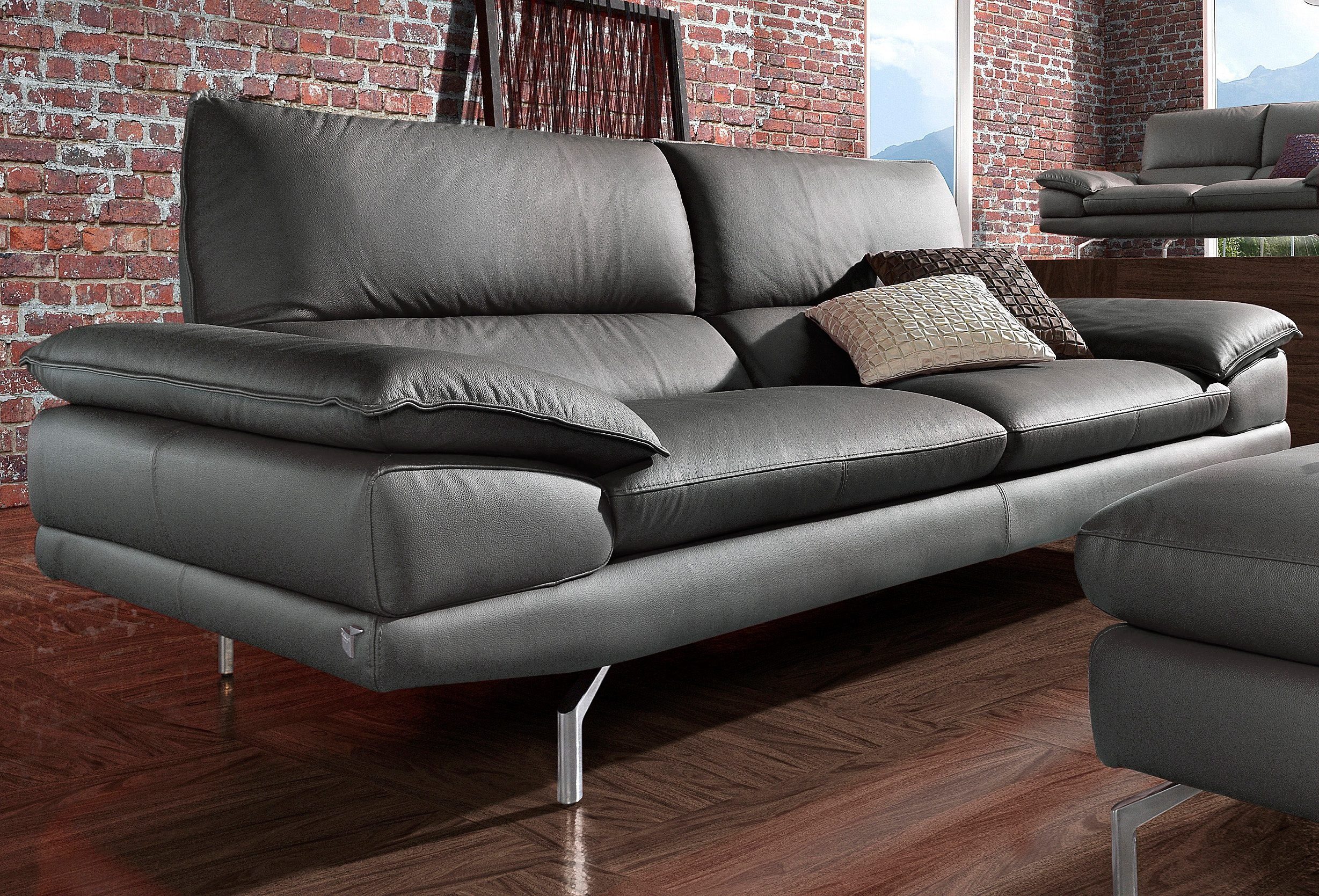 CALIA ITALIA 3-Sitzer Dave, italienisches Designsofa, mit erstklassigem Sitzkomfort, in zwei Lederqualitäten und toller Detailverarbeitung