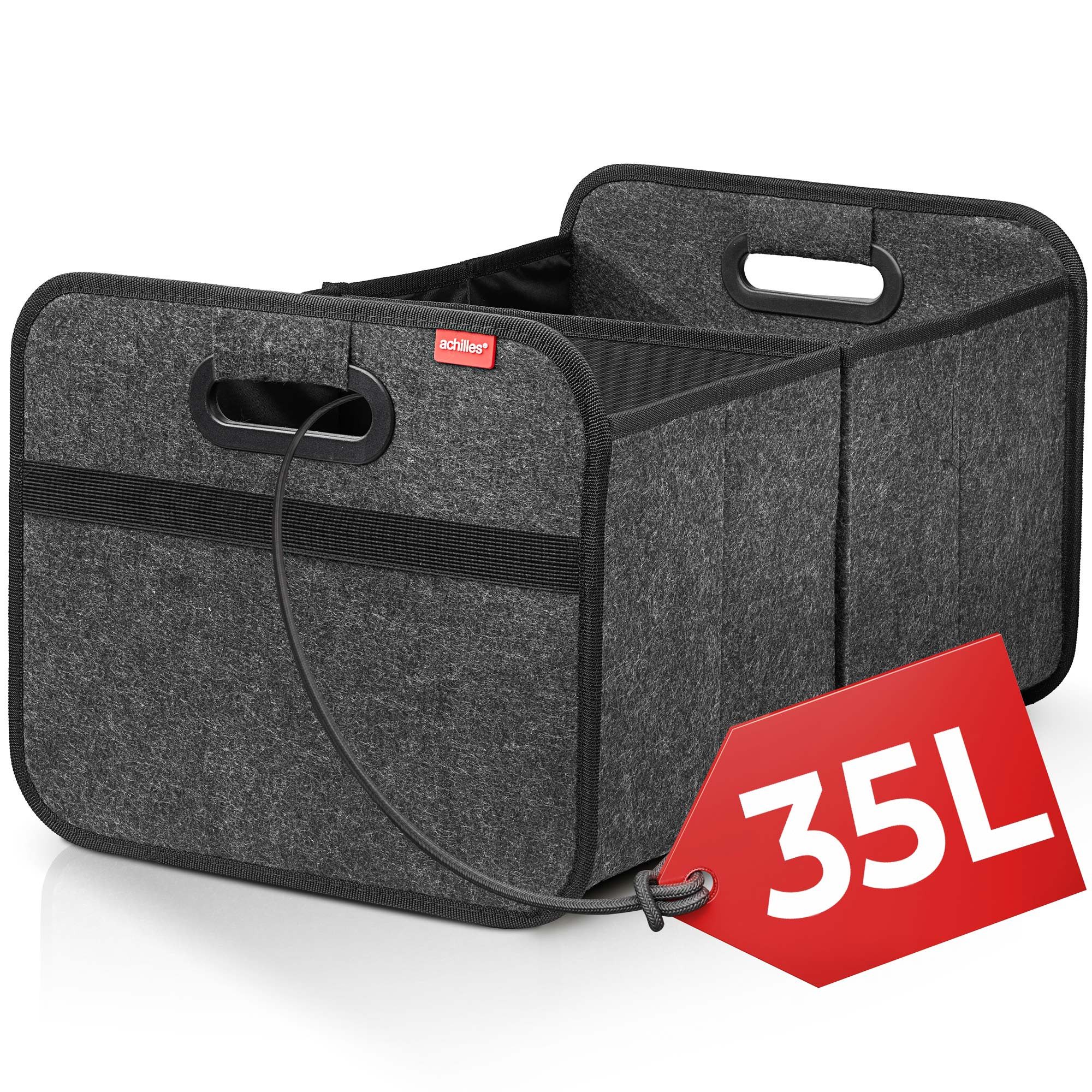 achilles Klappbox Auto Faltbox aus Filz, Kofferraumtasche, Einkaufstasche, Organizer