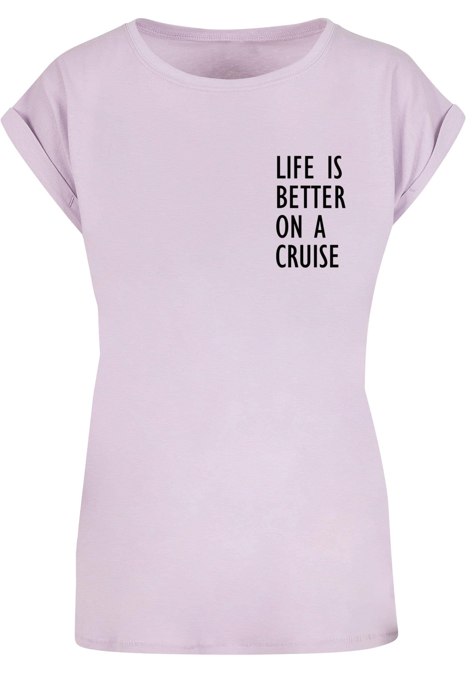 Merchcode T-Shirt Damen Ladies Life Is Better Extended Shoulder Tee (1-tlg)