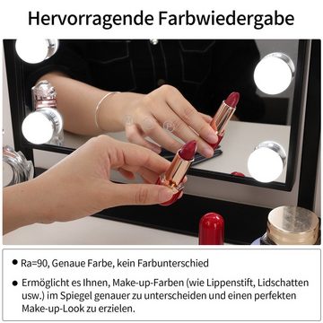 Fine Life Pro Kosmetikspiegel, Hollywood Kosmetikspiegel mit beleuchtung, 30 x 47cm, 3 Farbmodi