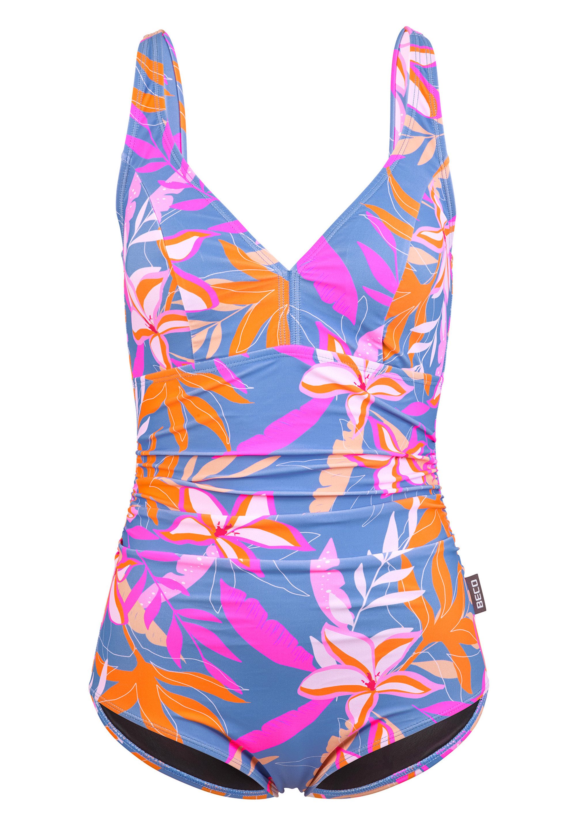 Beco Beermann Badeanzug Tropical Flowers (1-St) mit formender Passform und Herz-Ausschnitt