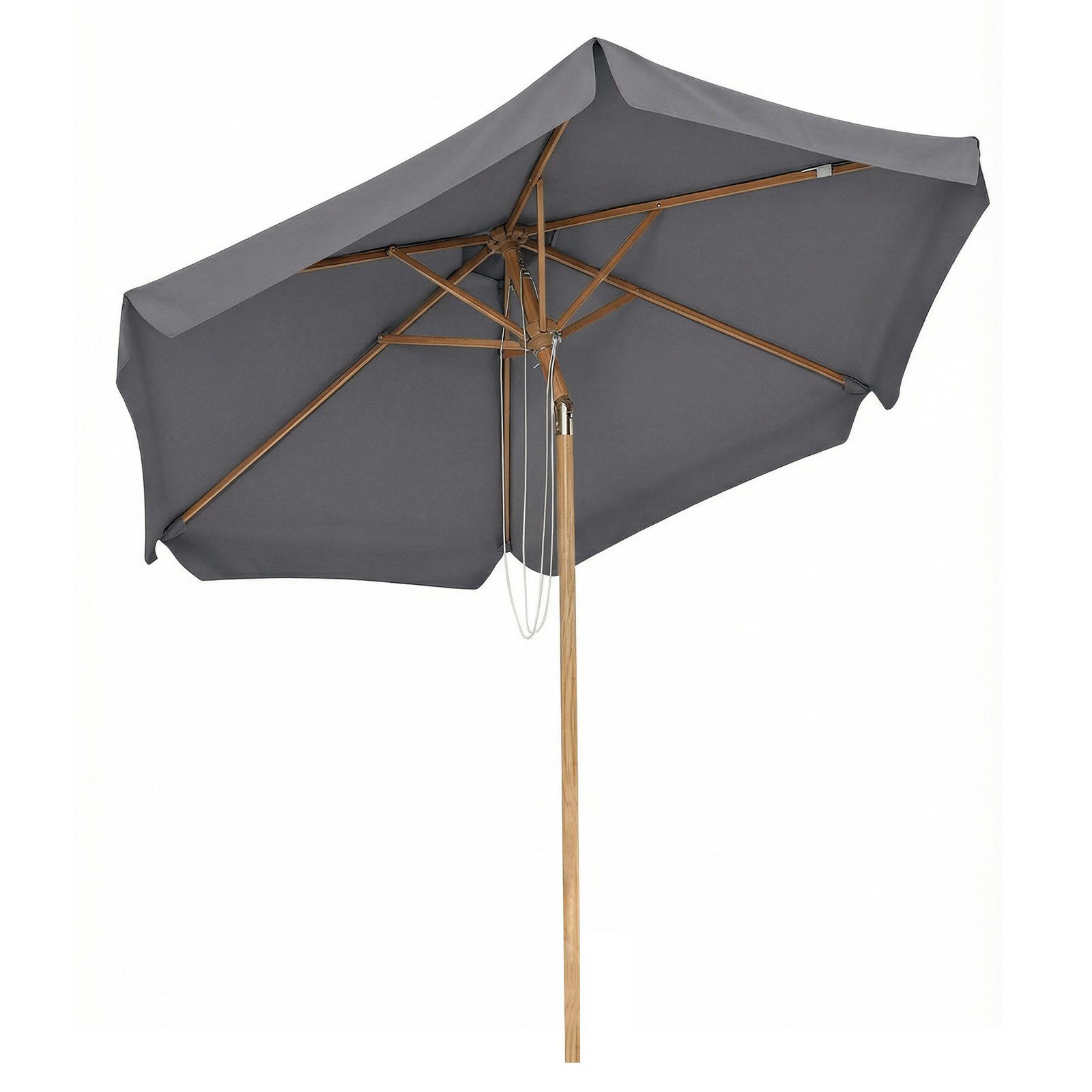 Sekey Balkonschirm Ø 200 cm Sonnenschirm Holzoptik Gartenschirm für Terrasse und Hof, LxB: 200,00x220,00 cm, Stabiler Sonnenschirm knickbar, UV Schutz 50+