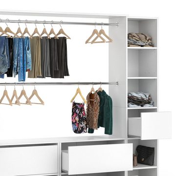 Vicco Garderobe Kleiderschrank offen begehbar GUEST XXXL Weiß (kein Set)