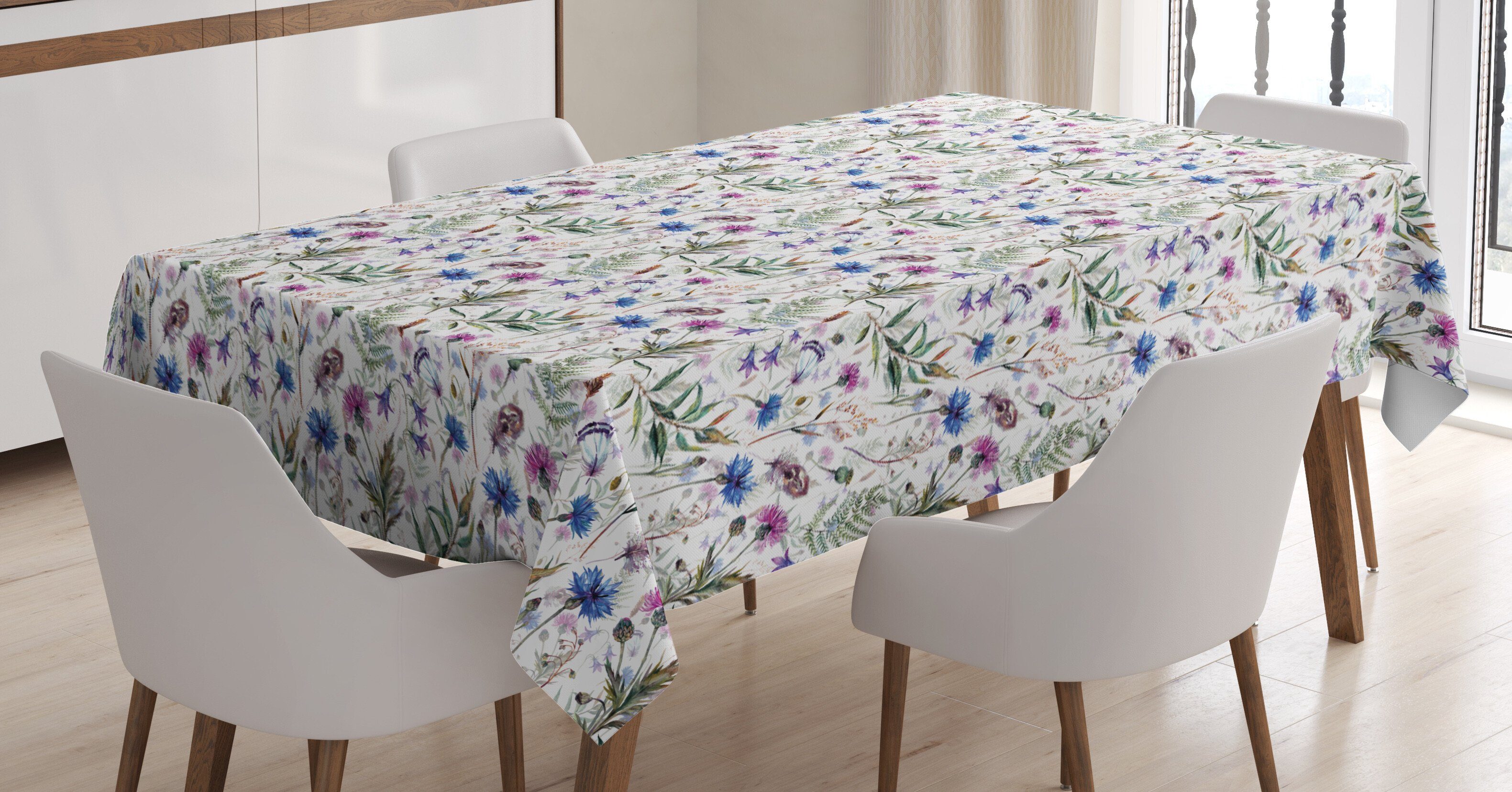 Aquarell-Wildblumen geeignet Außen Farben, Tischdecke den Farbfest Abakuhaus Waschbar Klare Für Bereich Distel